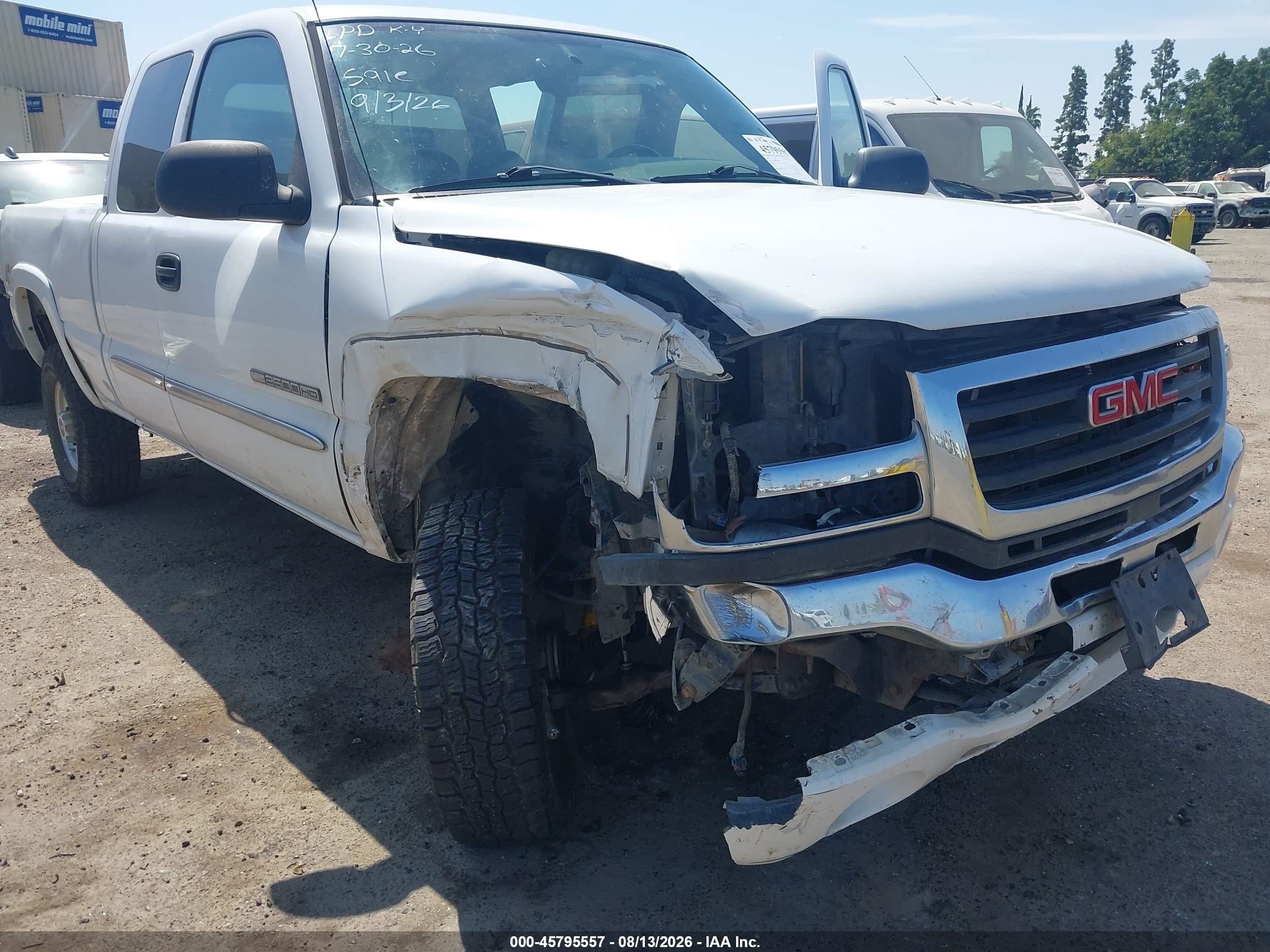 2006 Gmc Sierra 2500hd Sle1 Белый vin: 1GTHK29UX6E247228