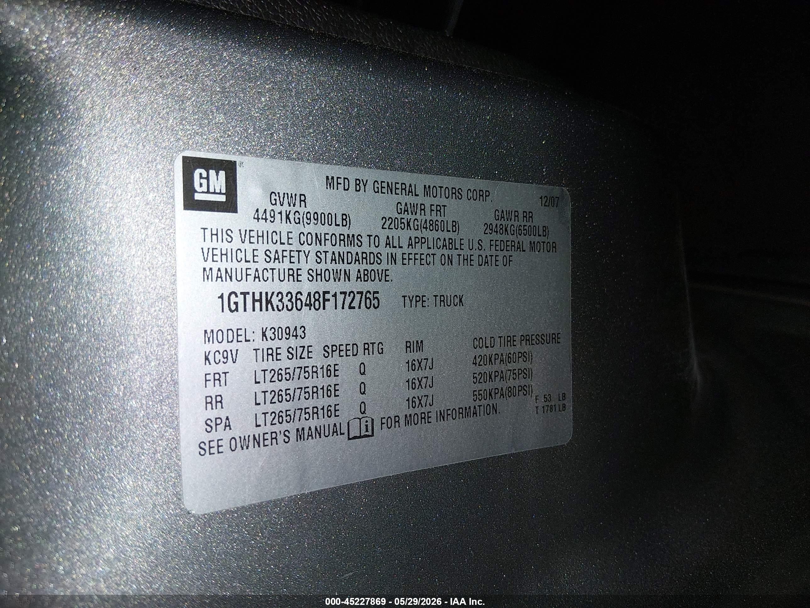2008 Gmc Sierra 3500hd Sle1 Gray vin: 1GTHK33648F172765