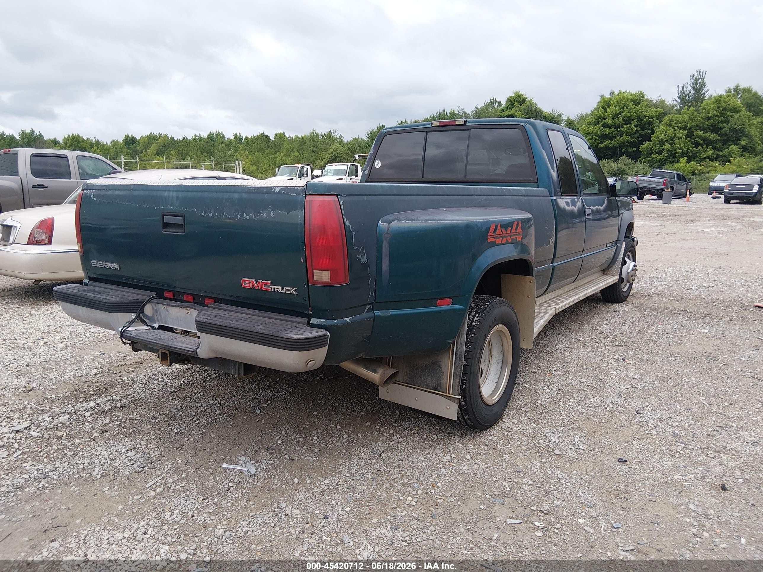 1997 Gmc Sierra 3500 Hd Sl Green vin: 1GTHK39J5VE505164