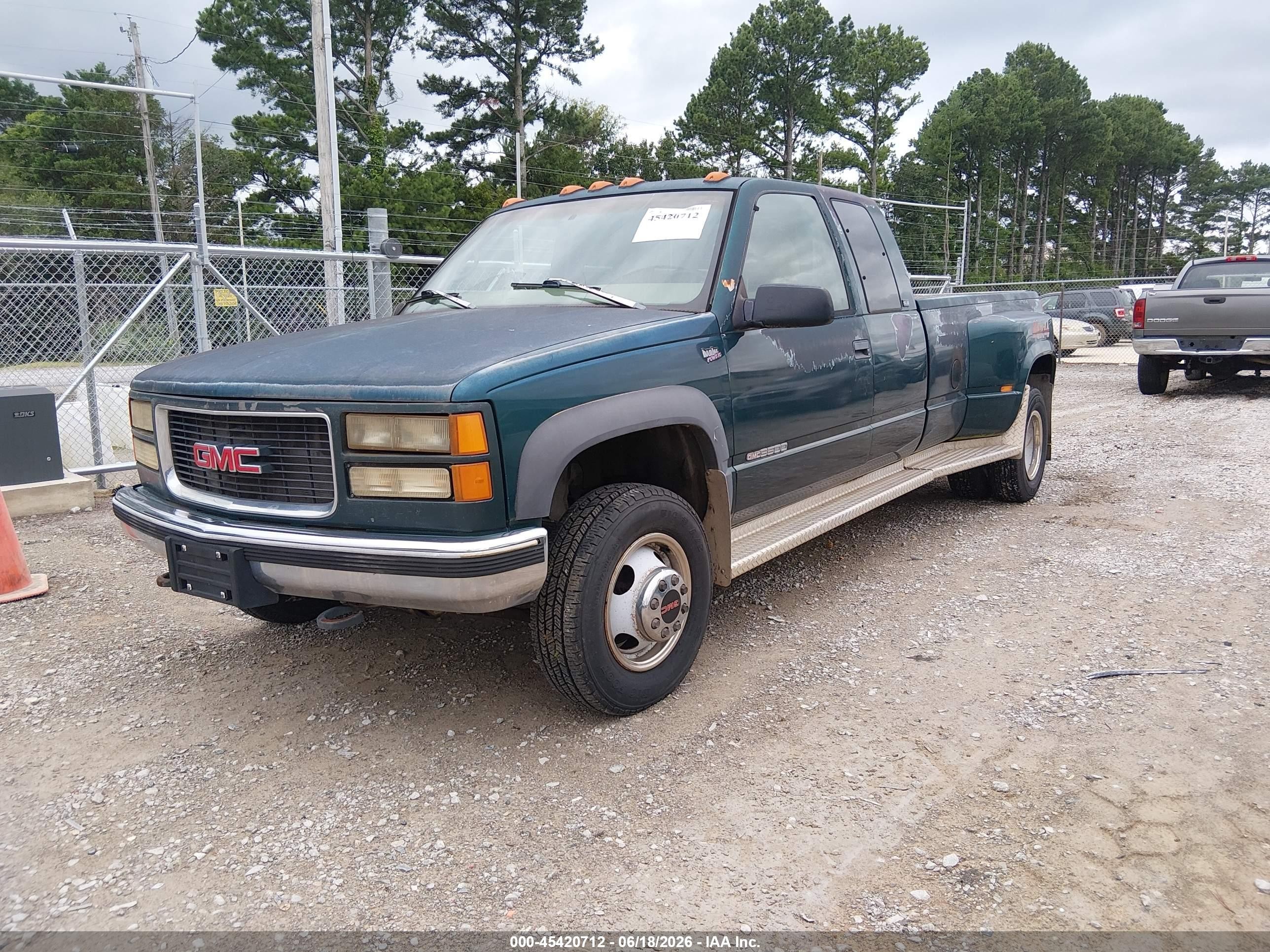 1997 Gmc Sierra 3500 Hd Sl Green vin: 1GTHK39J5VE505164