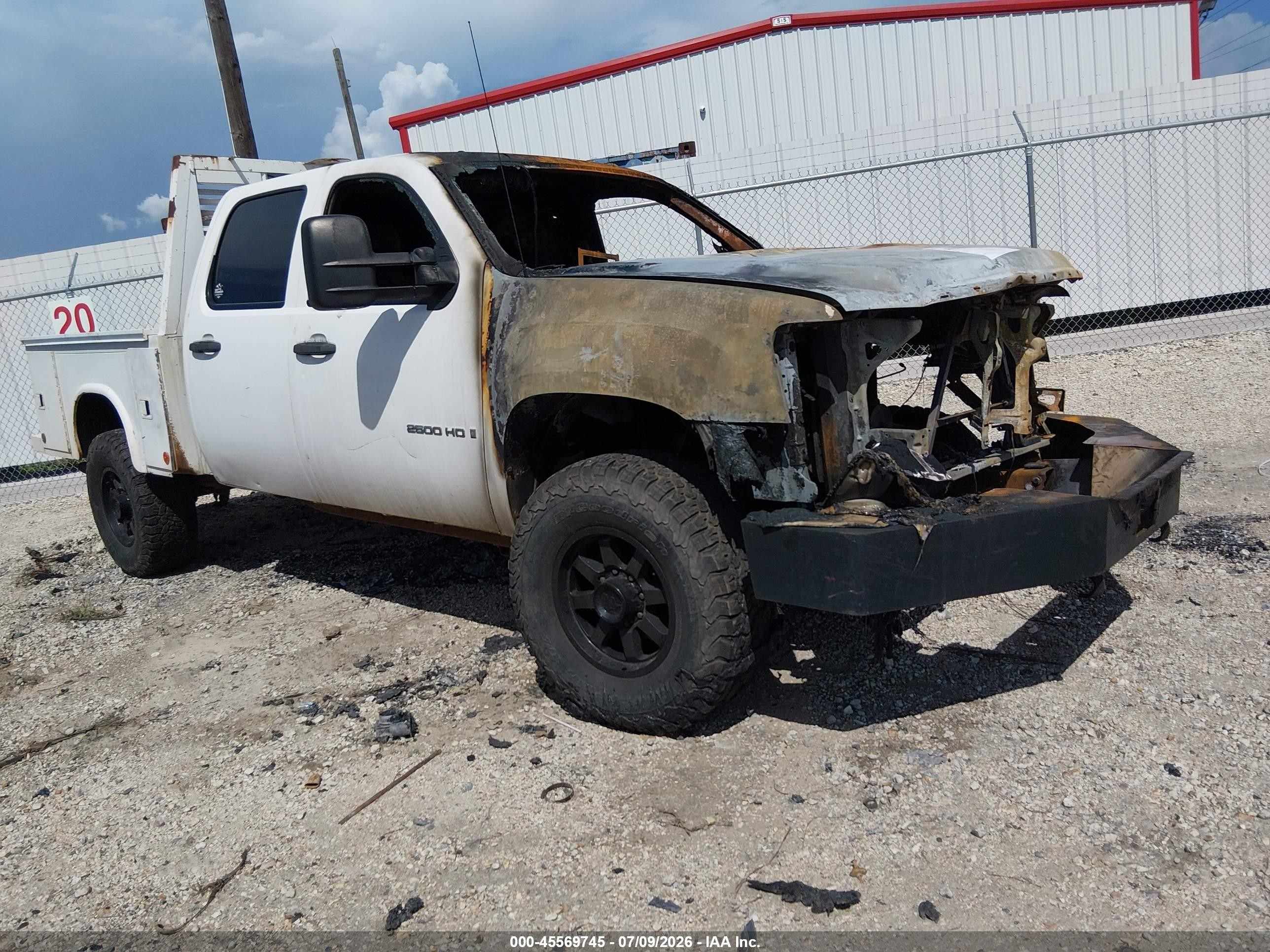 2009 Gmc Sierra 2500hd Work Truck White vin: 1GTHK43K59F145028