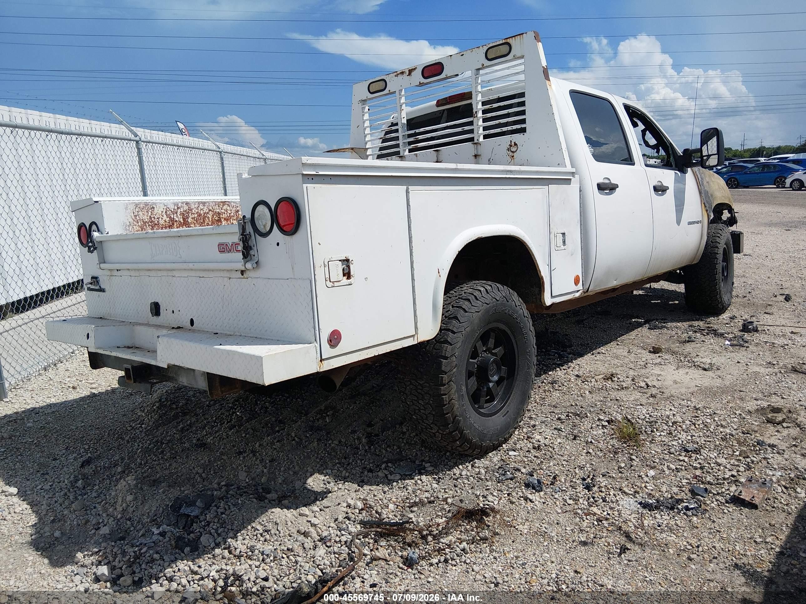 2009 Gmc Sierra 2500hd Work Truck White vin: 1GTHK43K59F145028