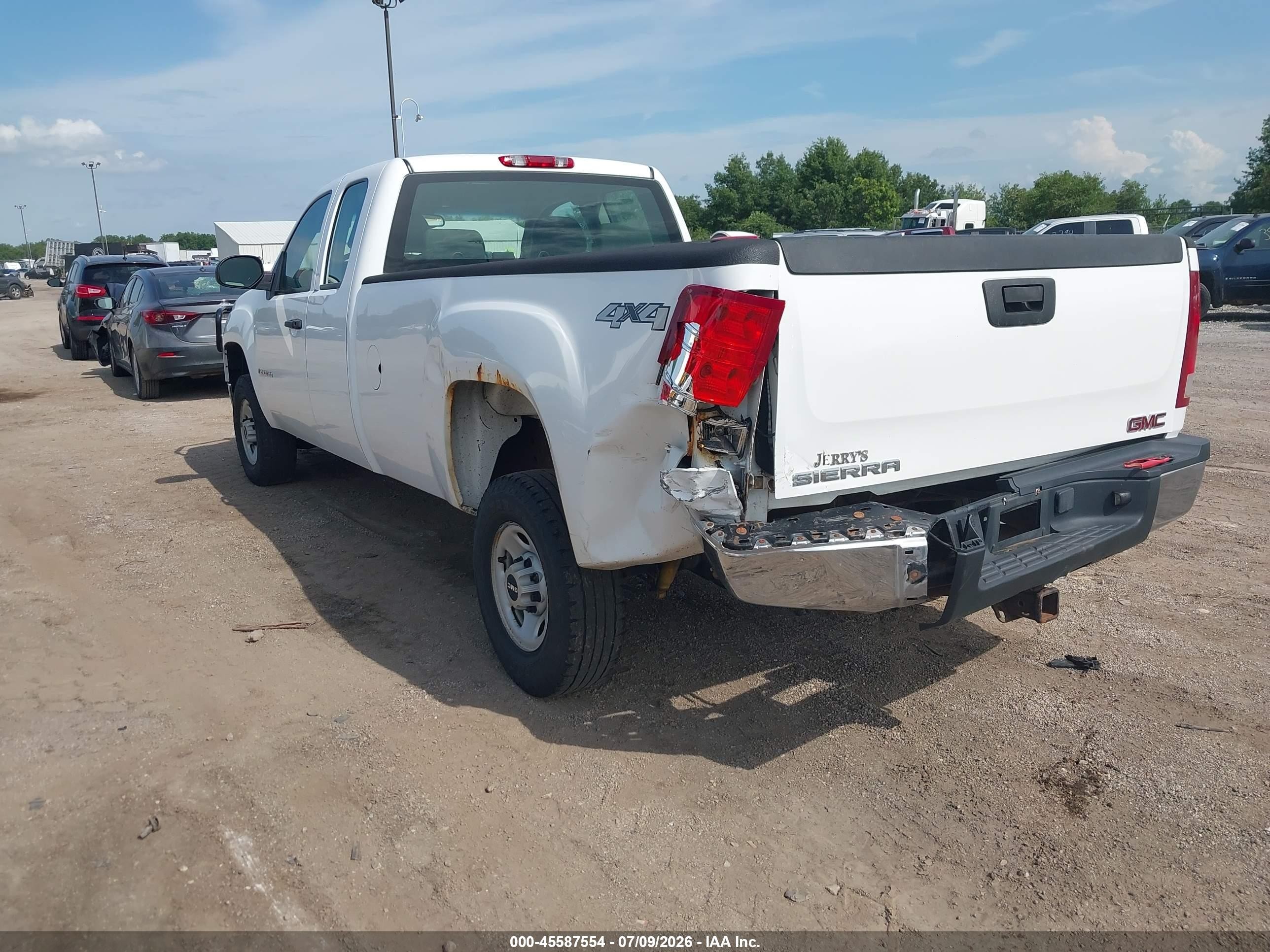 2009 Gmc Sierra 2500hd Work Truck White vin: 1GTHK49K49E134275