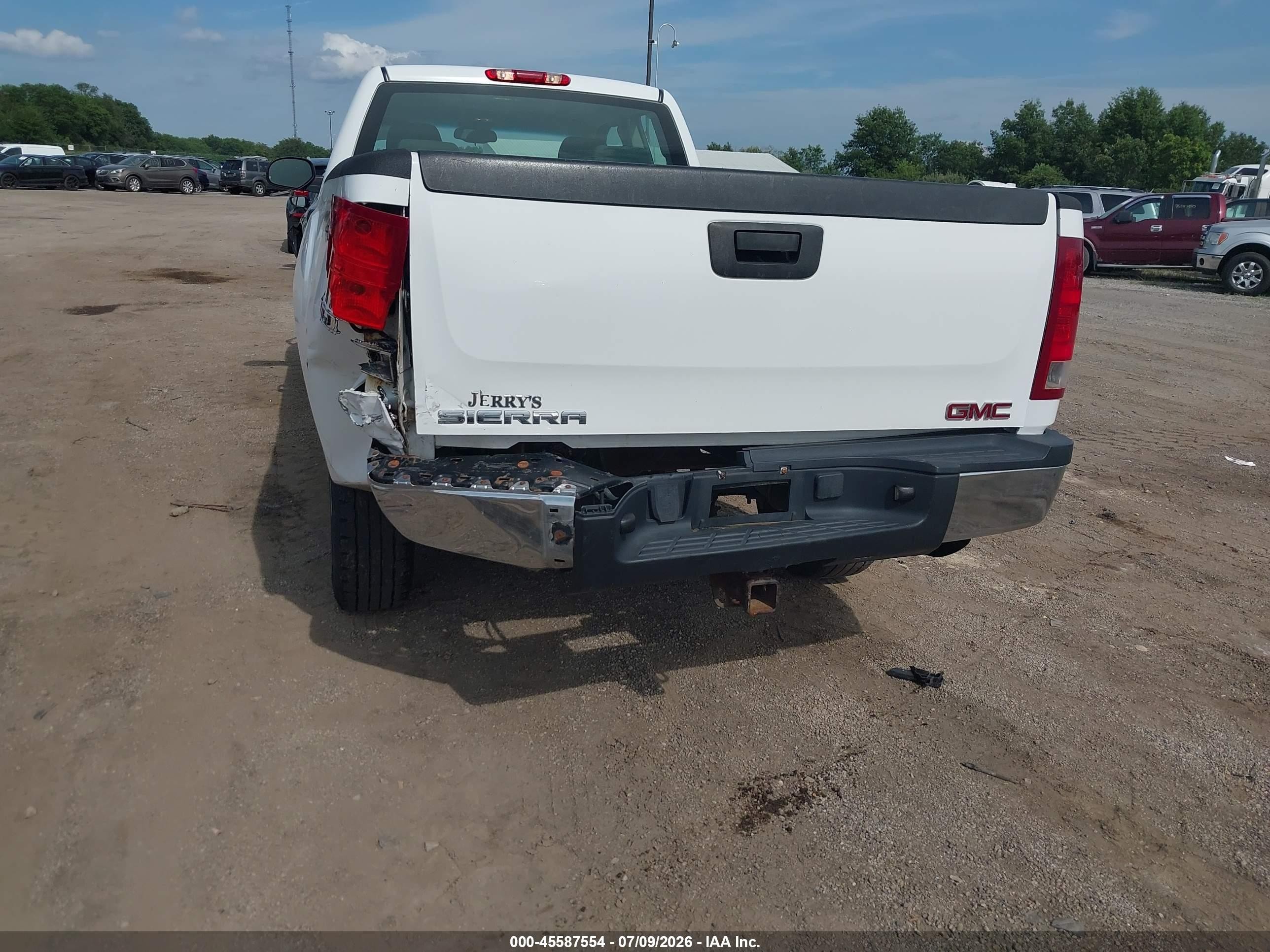 2009 Gmc Sierra 2500hd Work Truck White vin: 1GTHK49K49E134275
