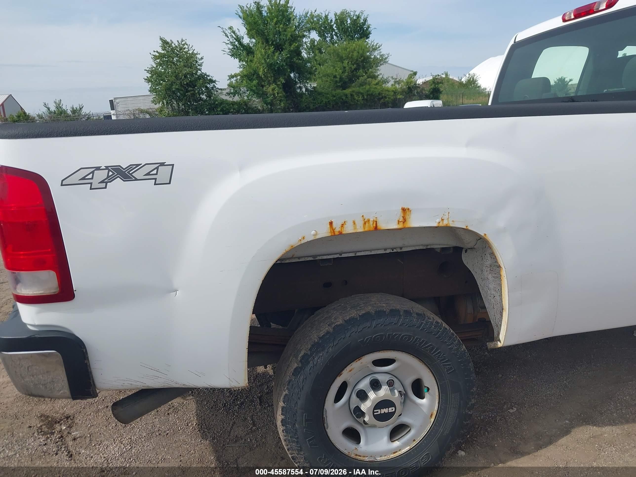 2009 Gmc Sierra 2500hd Work Truck White vin: 1GTHK49K49E134275