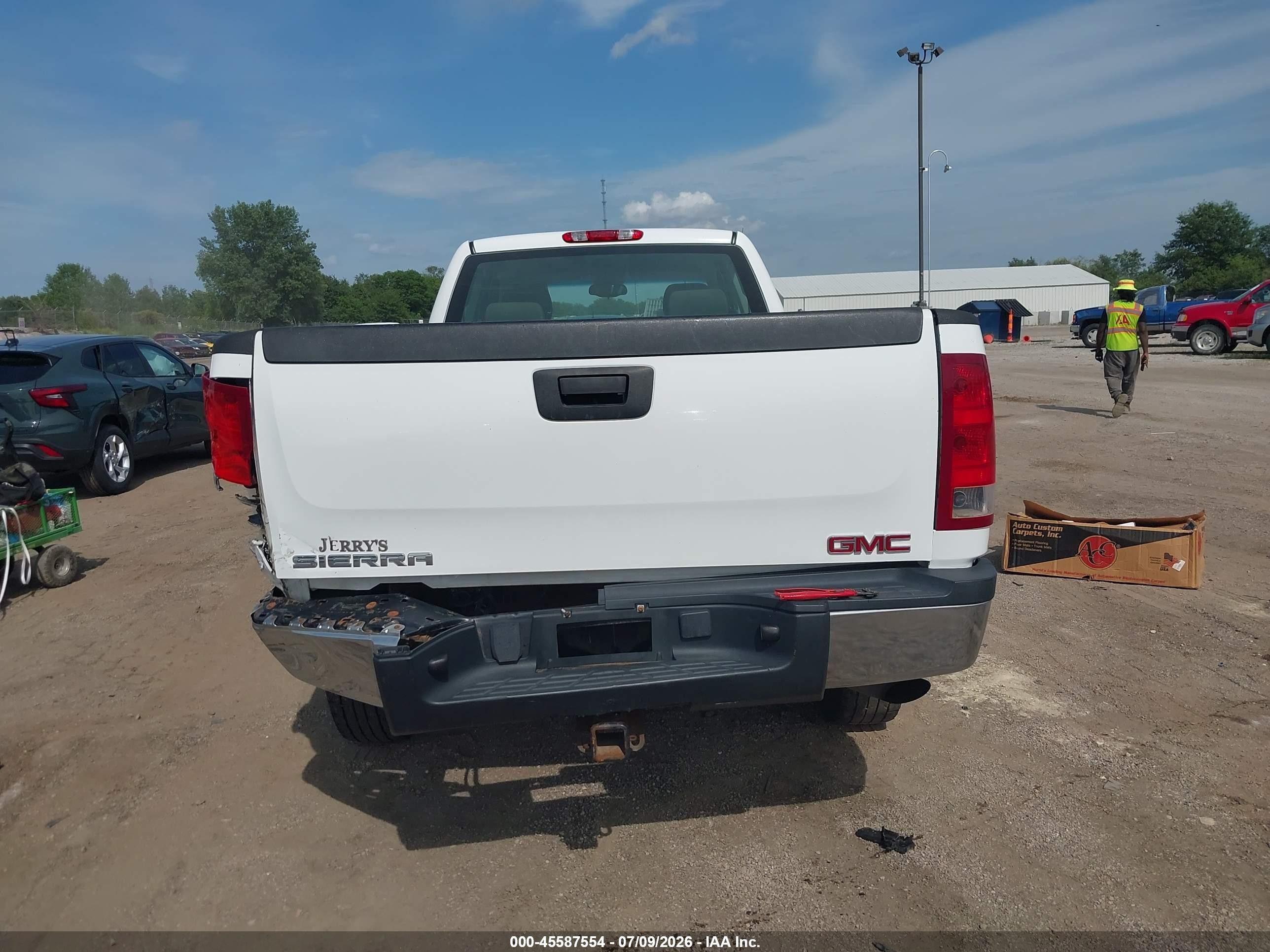 2009 Gmc Sierra 2500hd Work Truck White vin: 1GTHK49K49E134275