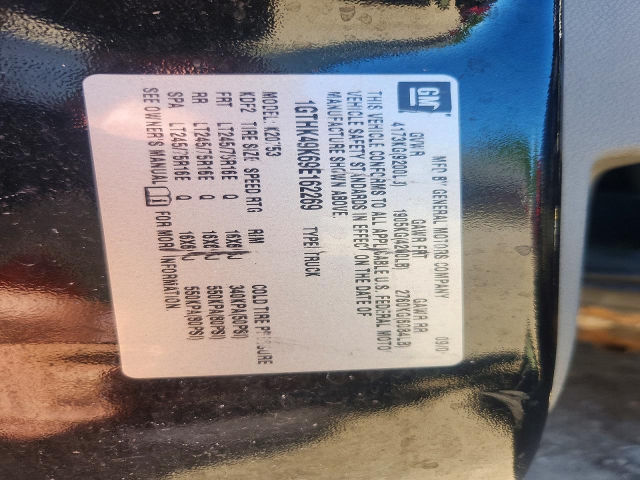 2009 Gmc Sierra K2500 Heavy Duty Black vin: 1GTHK49K69E162269