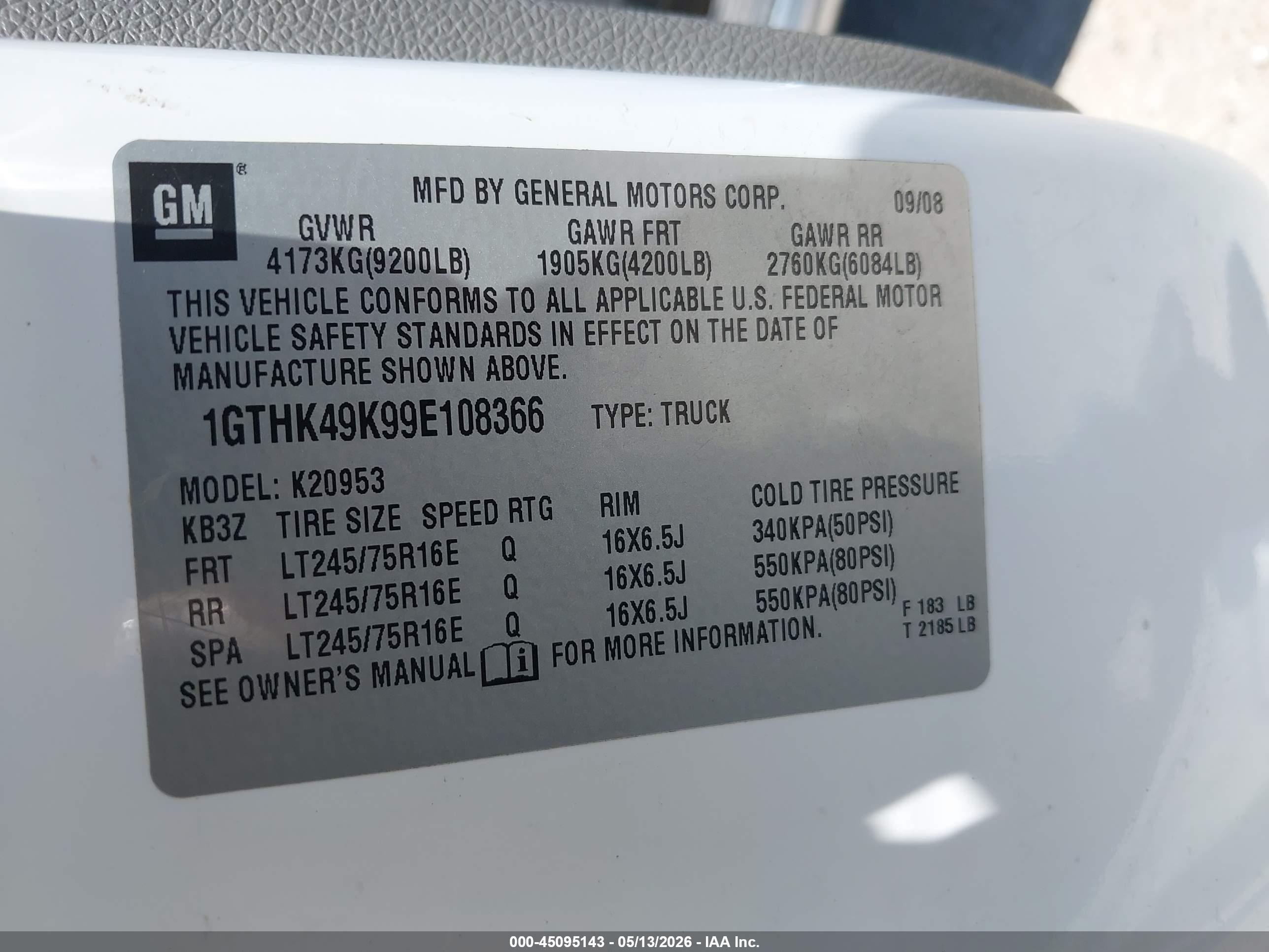 2009 Gmc Sierra 2500hd Work Truck White vin: 1GTHK49K99E108366