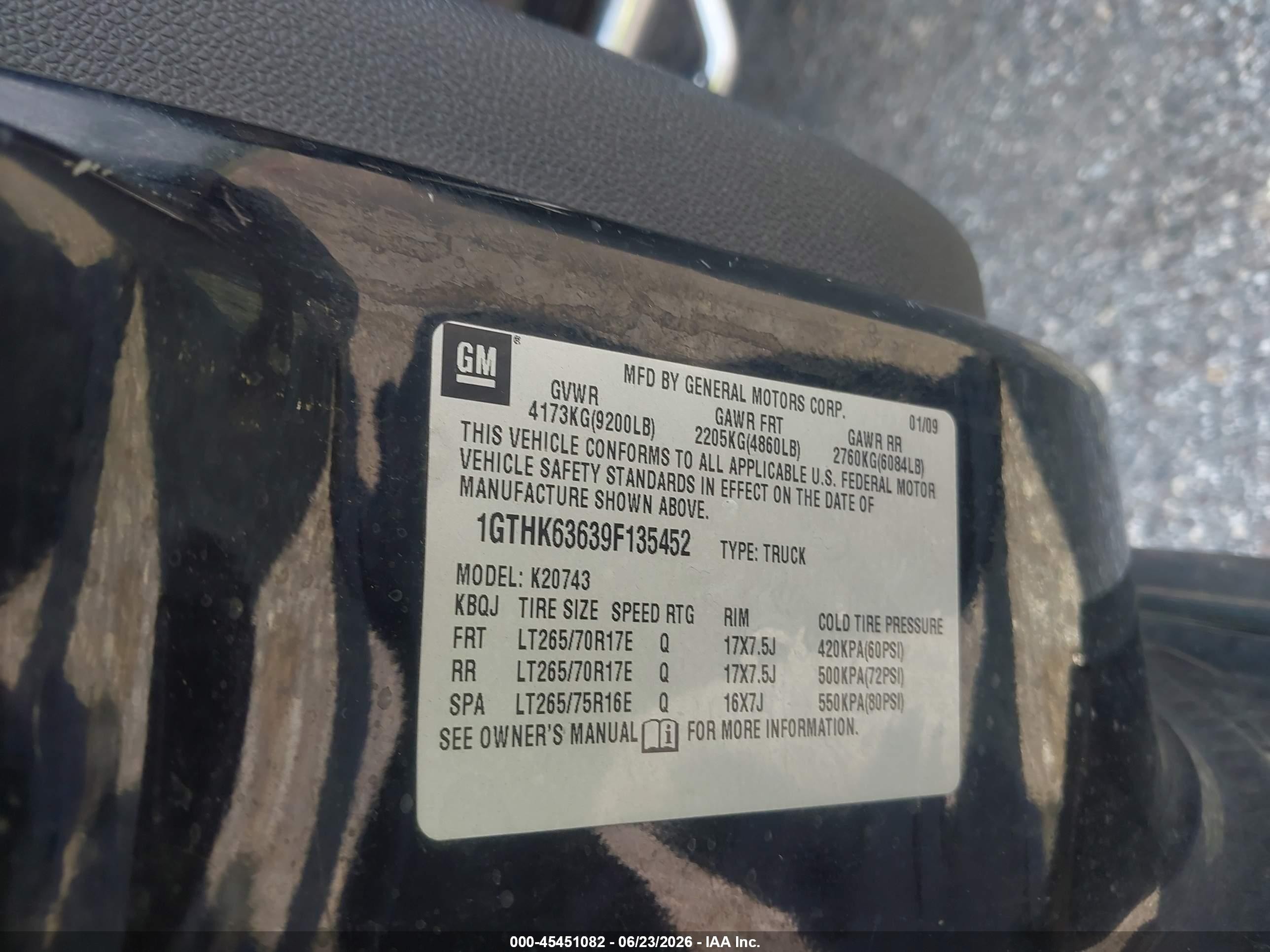 2009 Gmc Sierra 2500hd Slt Black vin: 1GTHK63639F135452