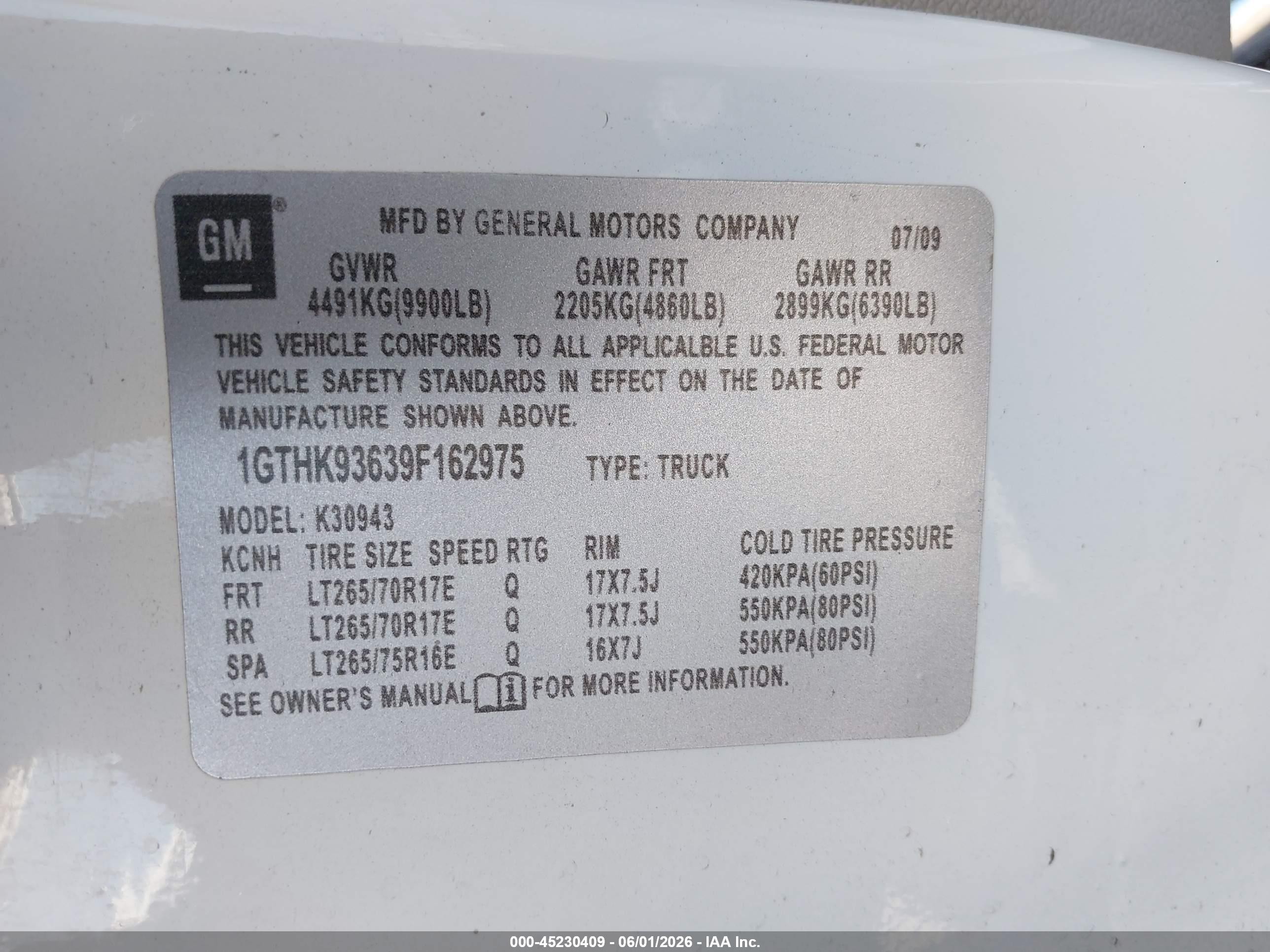 2009 Gmc Sierra 3500hd Slt White vin: 1GTHK93639F162975