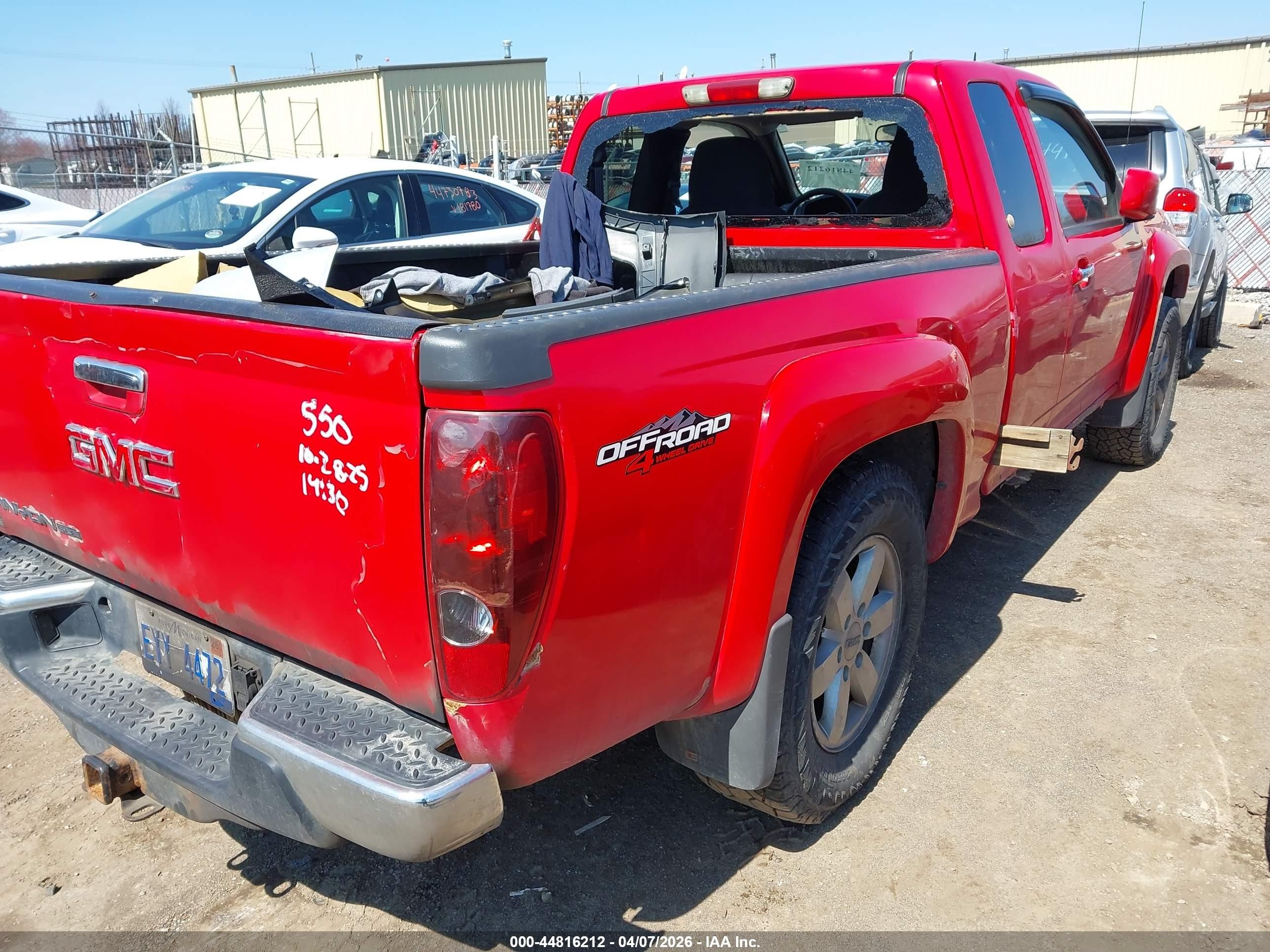 2011 Gmc Canyon Slt Red vin: 1GTJ6NFE1B8109333