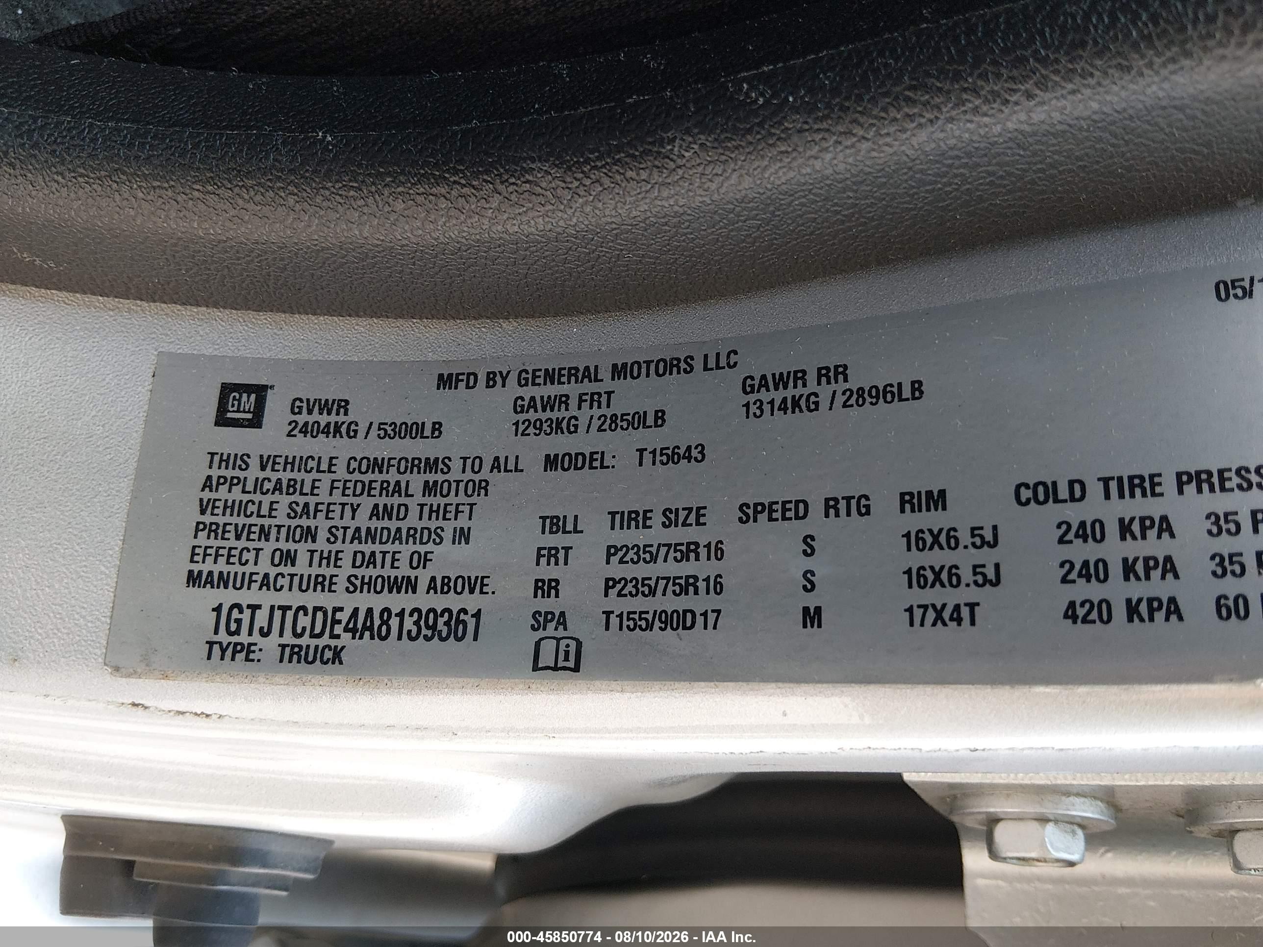 2010 Gmc Canyon Sle1 Silver vin: 1GTJTCDE4A8139361