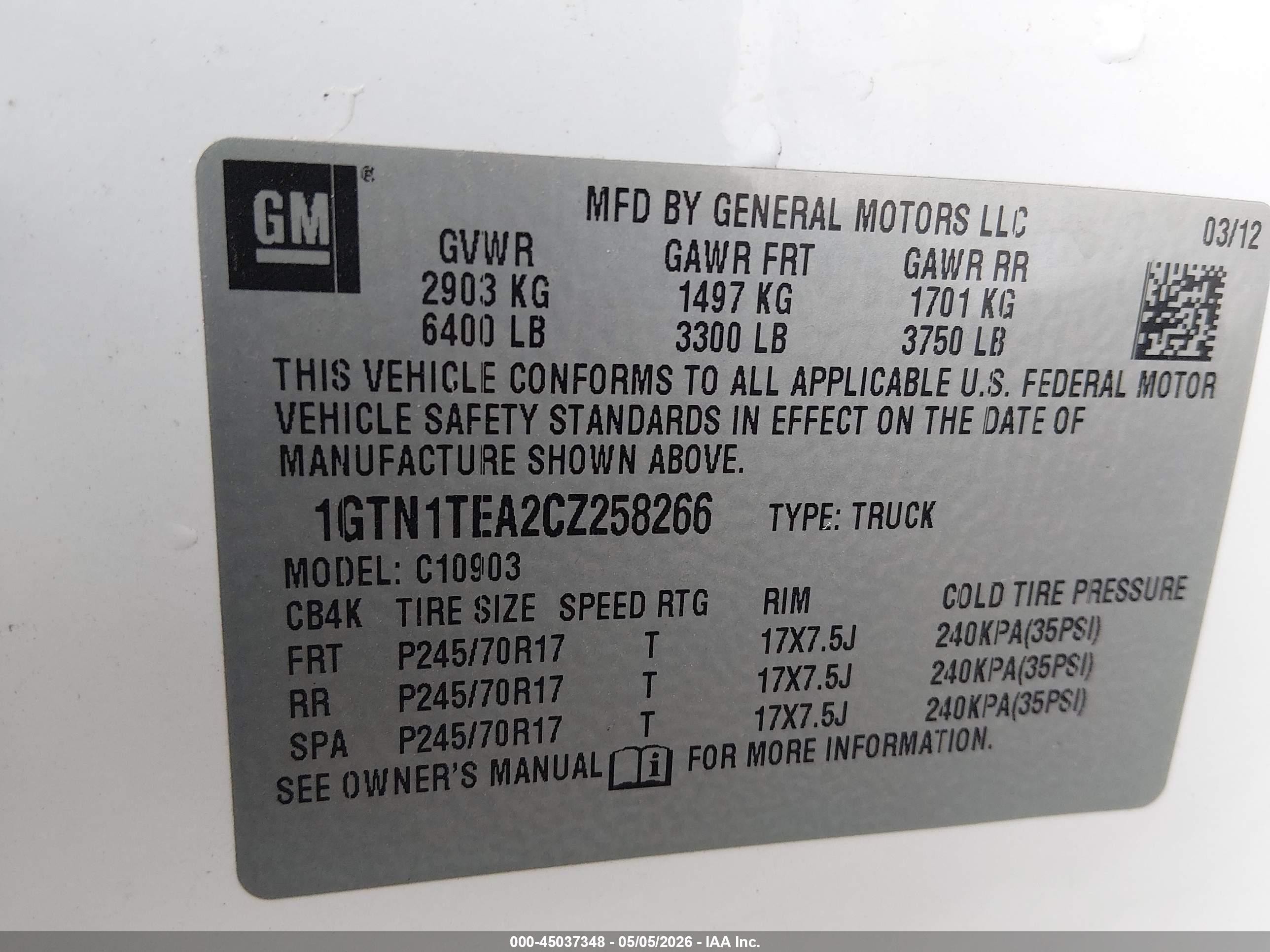 2012 Gmc Sierra 1500 Work Truck Белый vin: 1GTN1TEA2CZ258266
