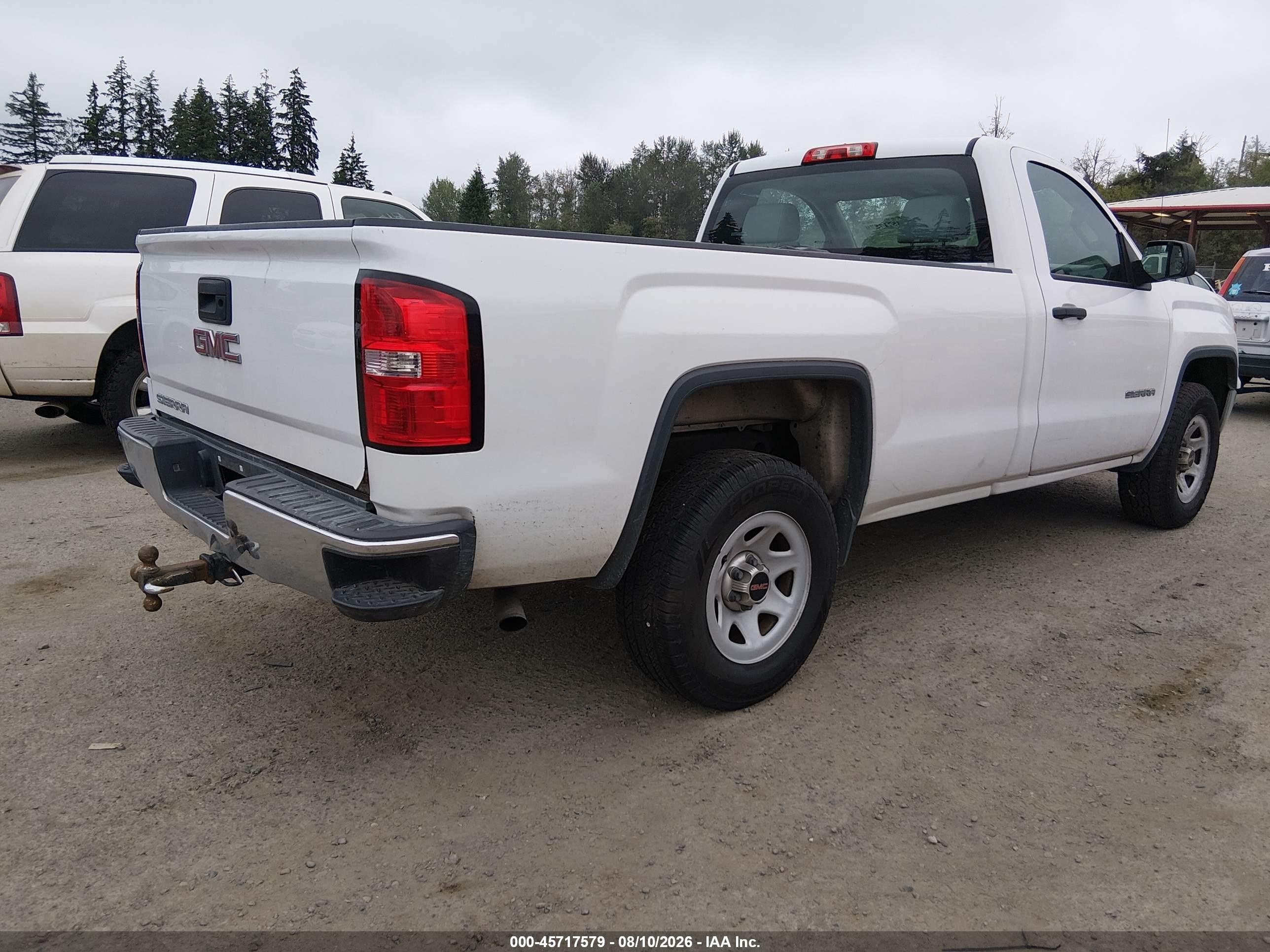 2015 Gmc Sierra 1500   White vin: 1GTN1TEC1FZ900482