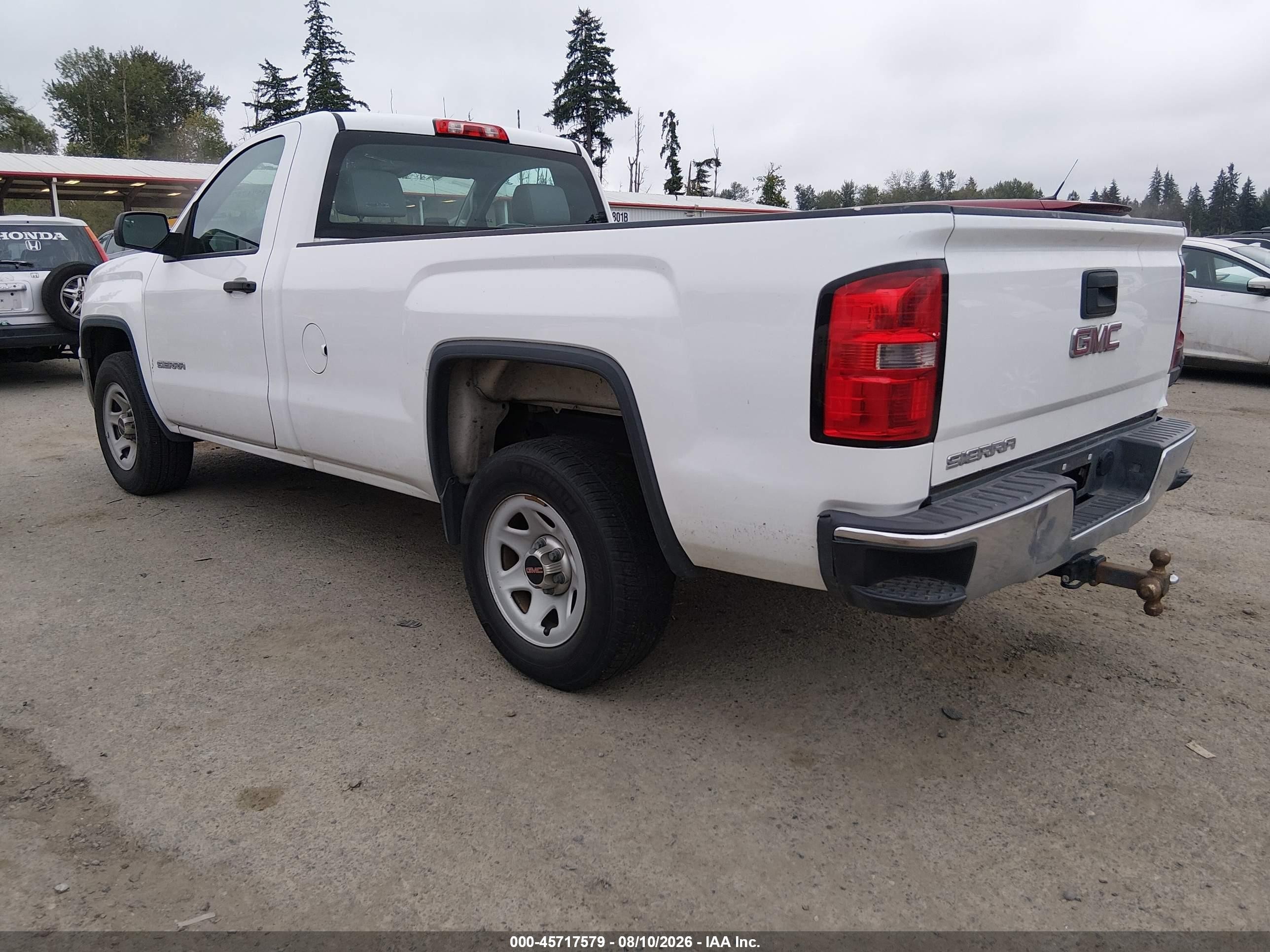 2015 Gmc Sierra 1500   White vin: 1GTN1TEC1FZ900482