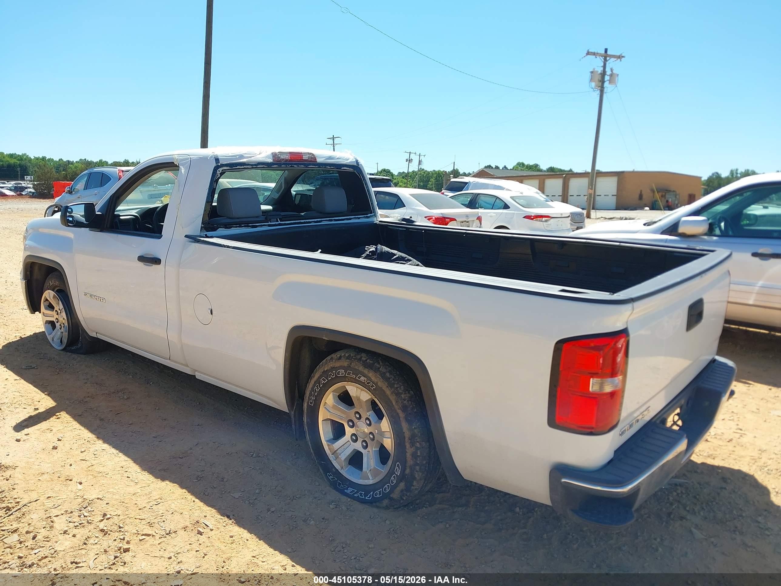2015 Gmc Sierra 1500   White vin: 1GTN1TEC6FZ905077