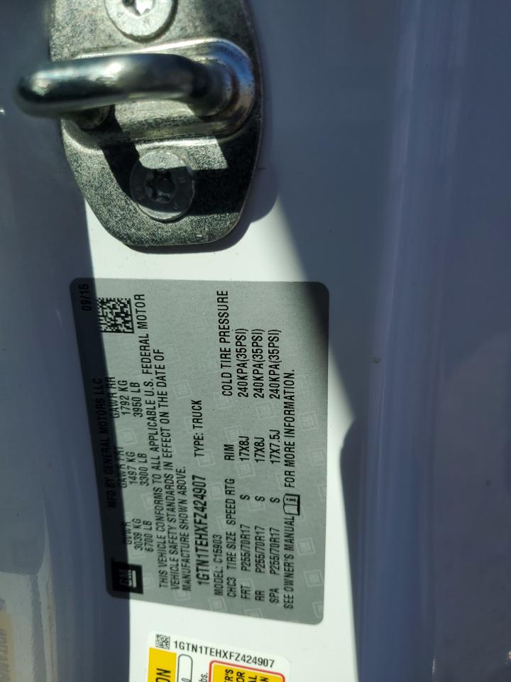2015 Gmc Sierra C1500 White vin: 1GTN1TEHXFZ424907