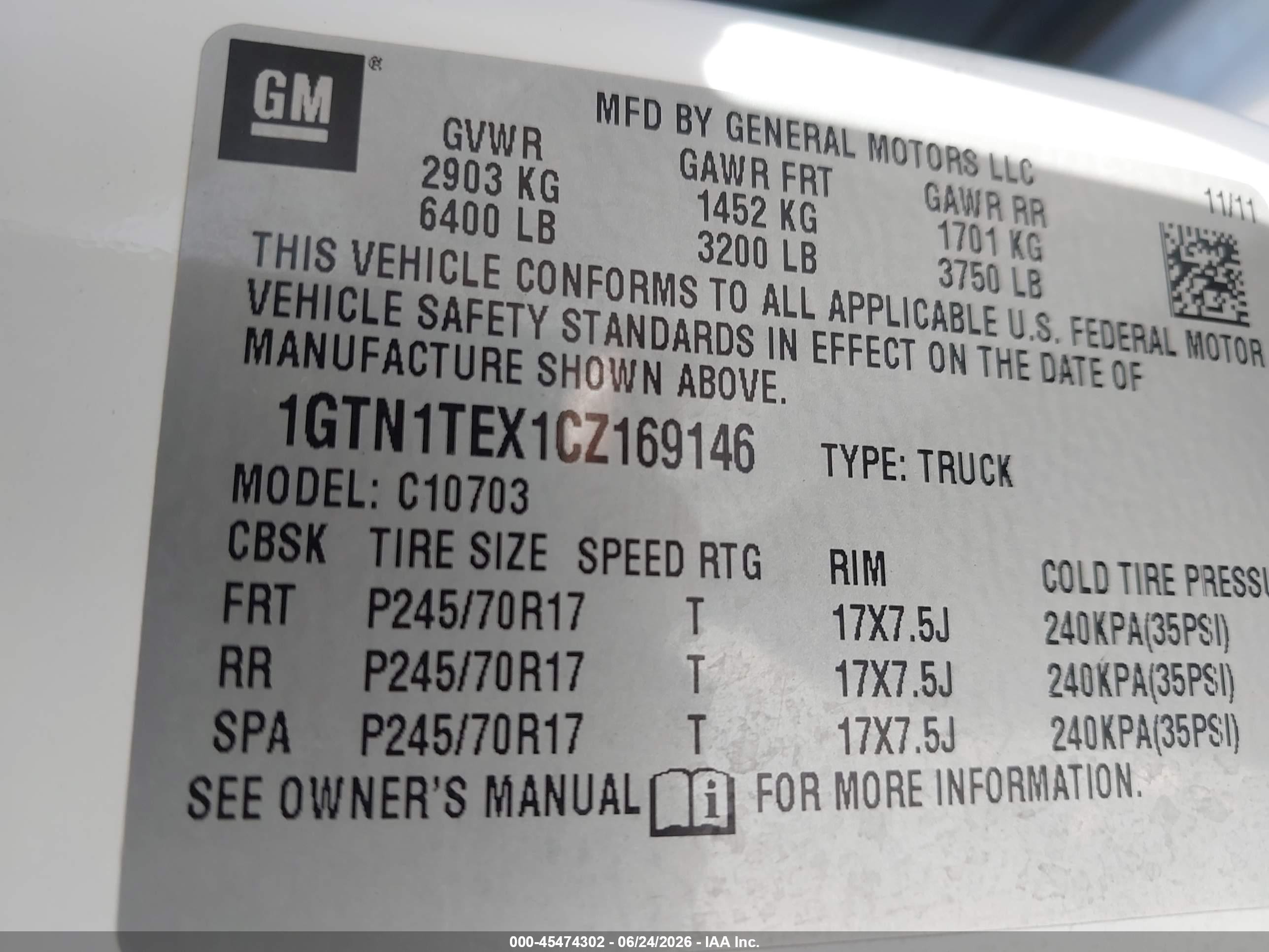 2012 Gmc Sierra 1500 Work Truck White vin: 1GTN1TEX1CZ169146
