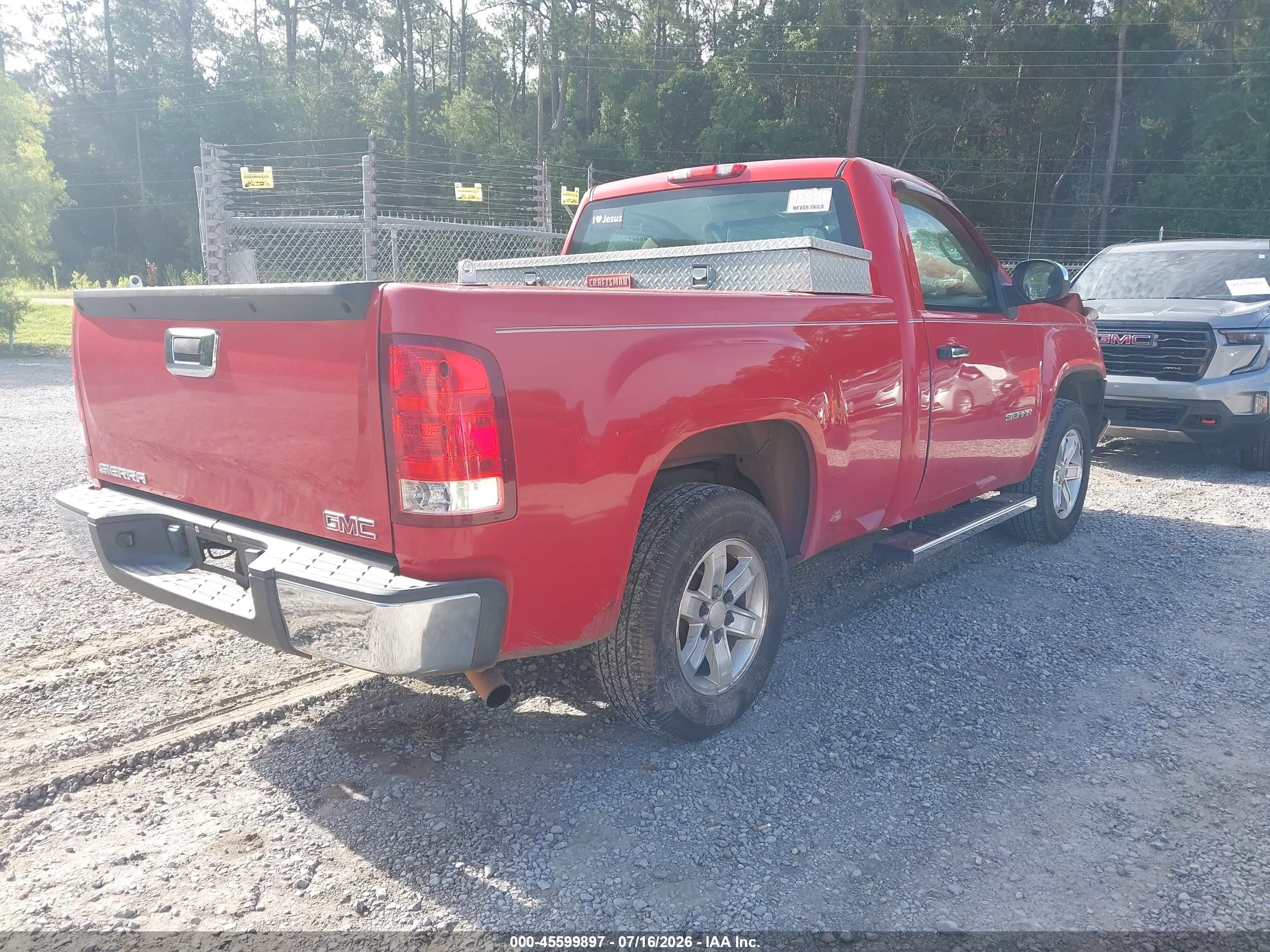 2011 Gmc Sierra 1500 Work Truck Red vin: 1GTN1TEX4BZ119906