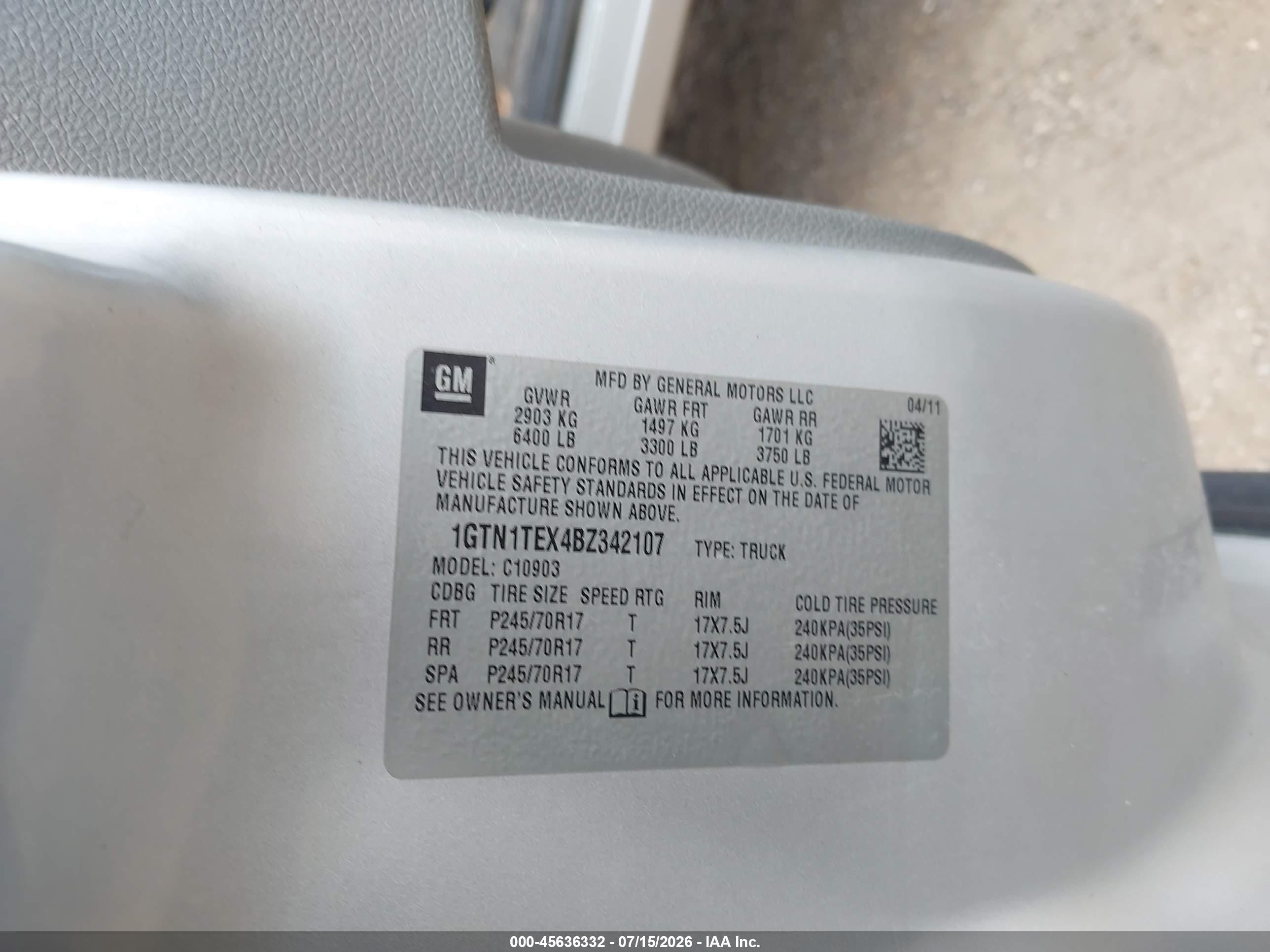 2011 Gmc Sierra 1500 Work Truck Silver vin: 1GTN1TEX4BZ342107