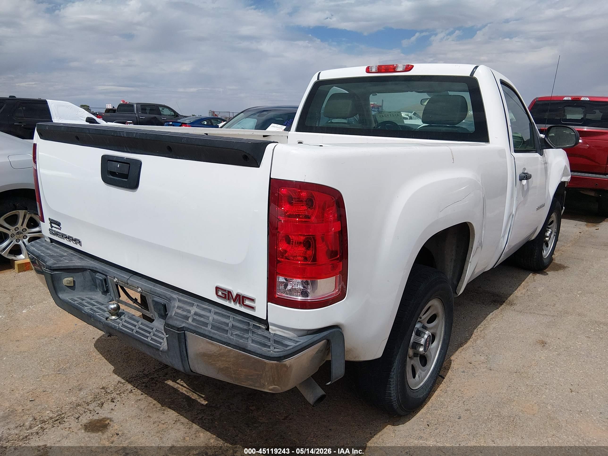 2011 Gmc Sierra 1500 Work Truck White vin: 1GTN1TEX4BZ407540