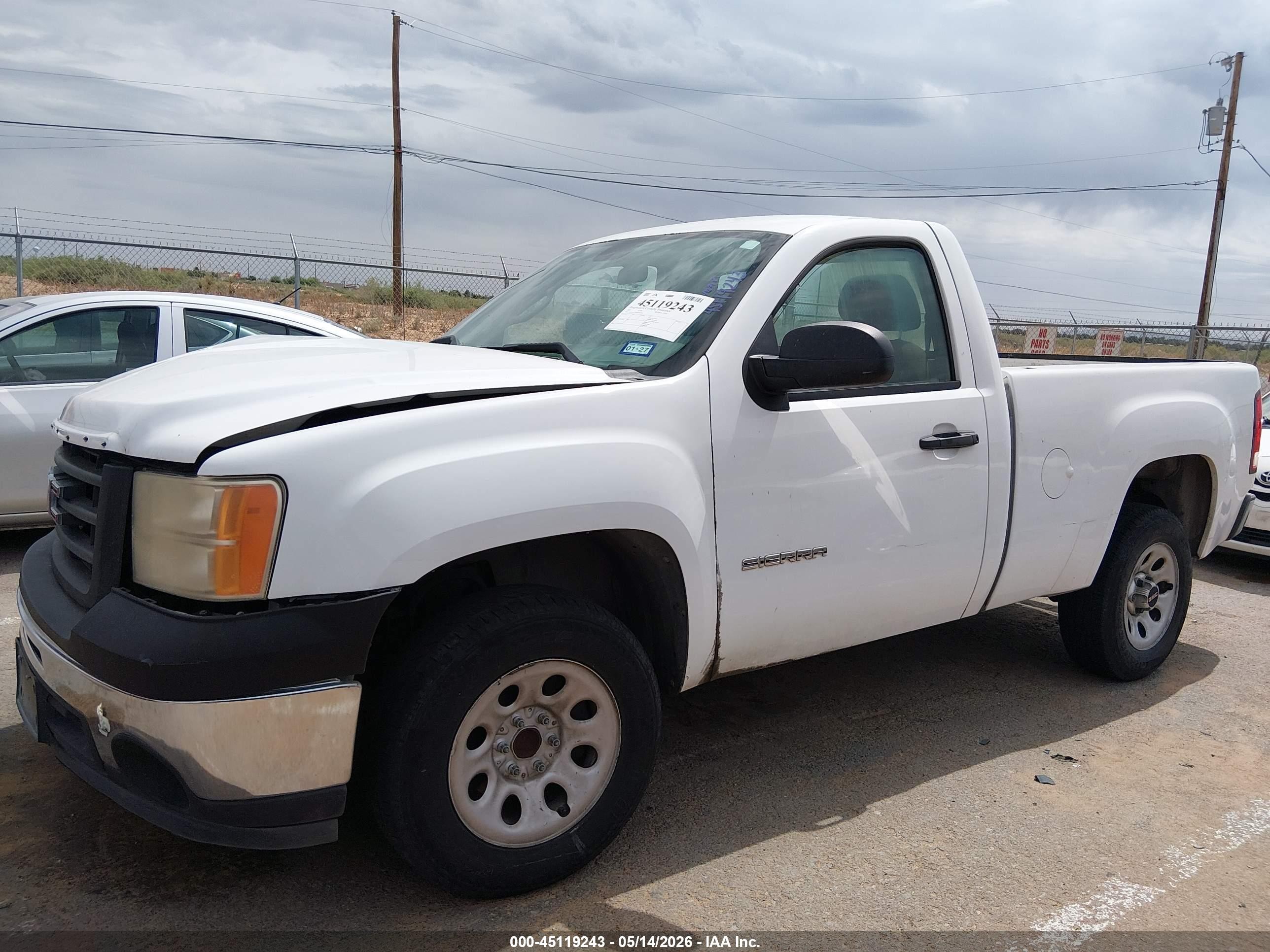 2011 Gmc Sierra 1500 Work Truck White vin: 1GTN1TEX4BZ407540