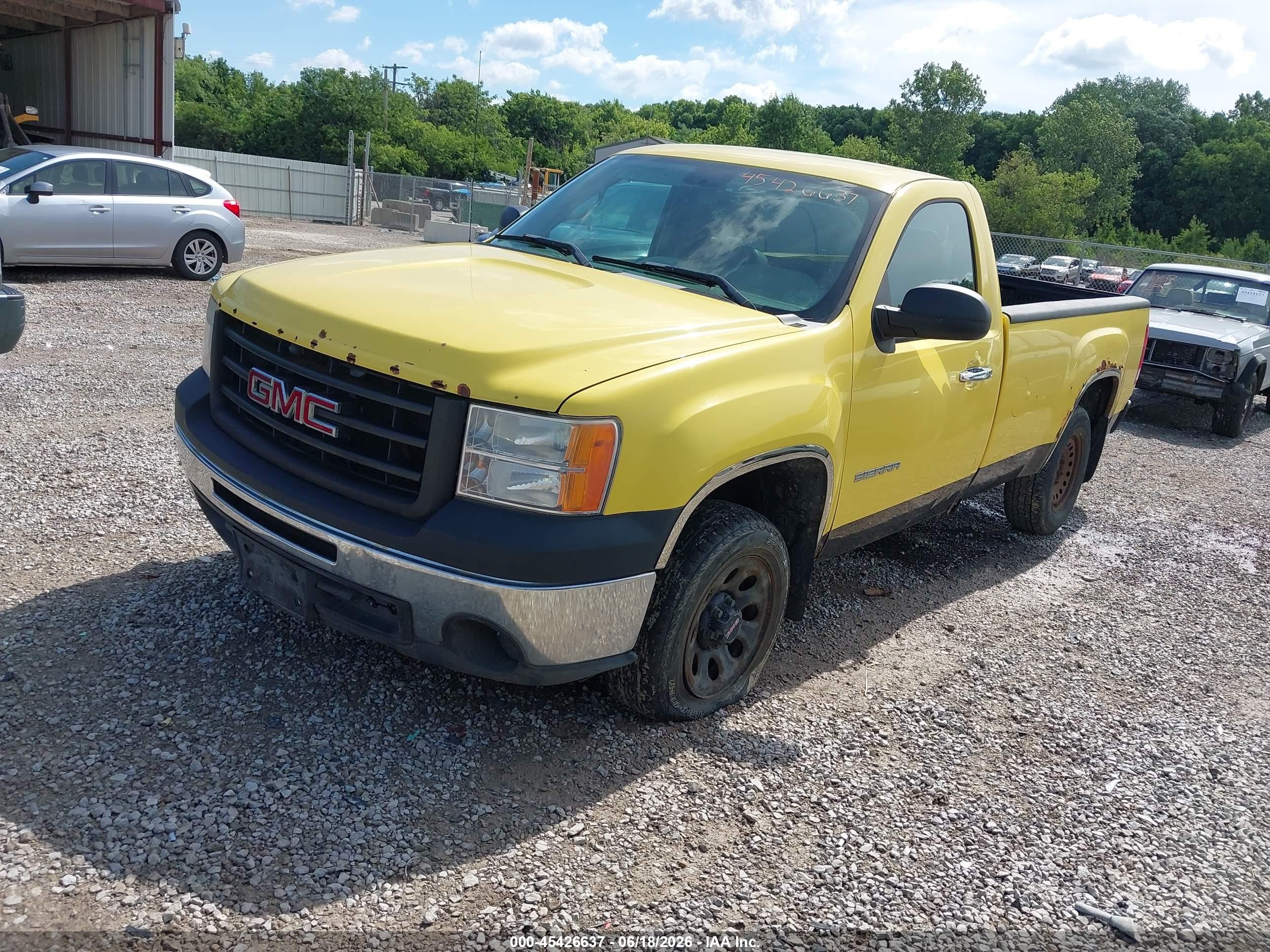 2012 Gmc Sierra 1500 Work Truck Yellow vin: 1GTN1TEX8CZ307314