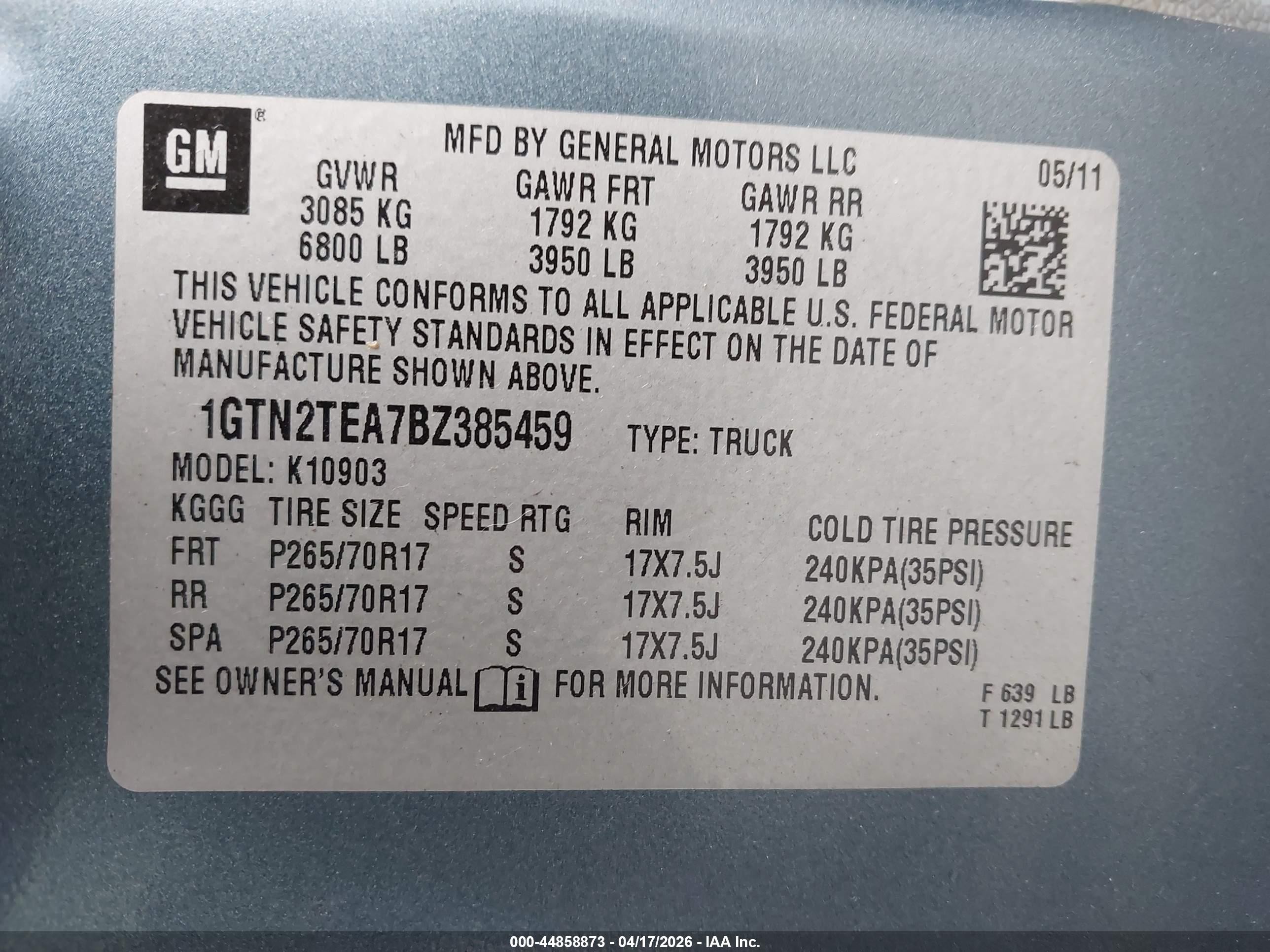 2011 Gmc Sierra 1500 Work Truck Blue vin: 1GTN2TEA7BZ385459