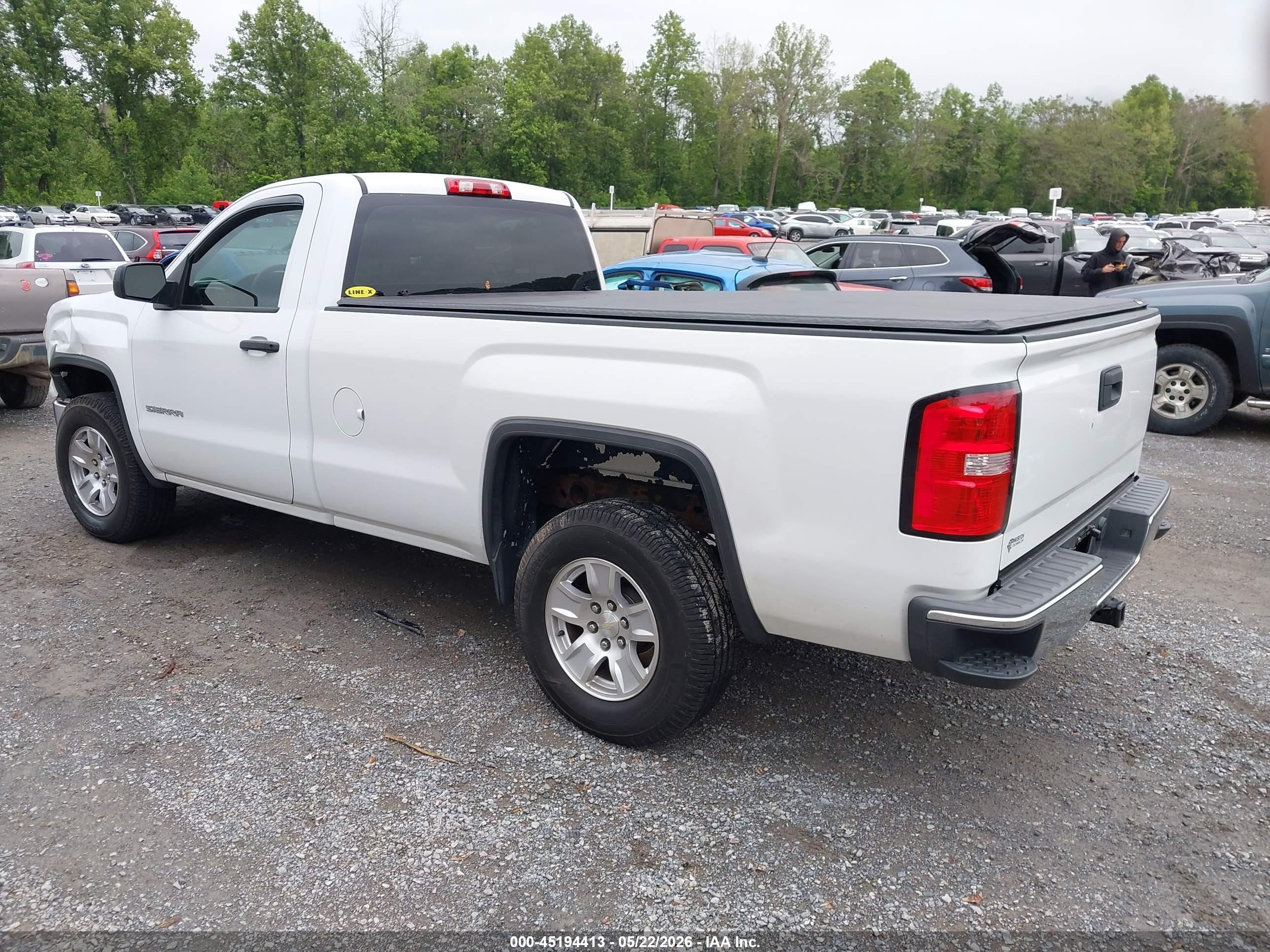 2015 Gmc Sierra 1500   White vin: 1GTN2TEH0FZ247801