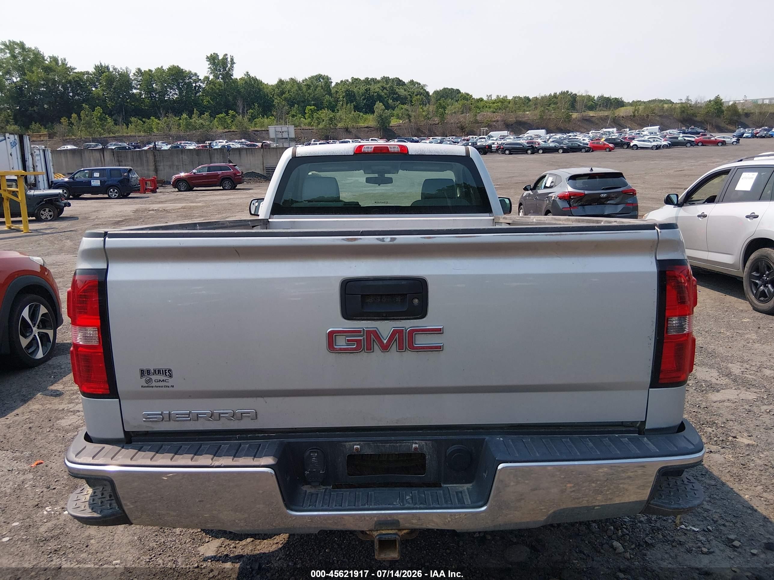 2015 Gmc Sierra 1500   Silver vin: 1GTN2TEH6FZ350673