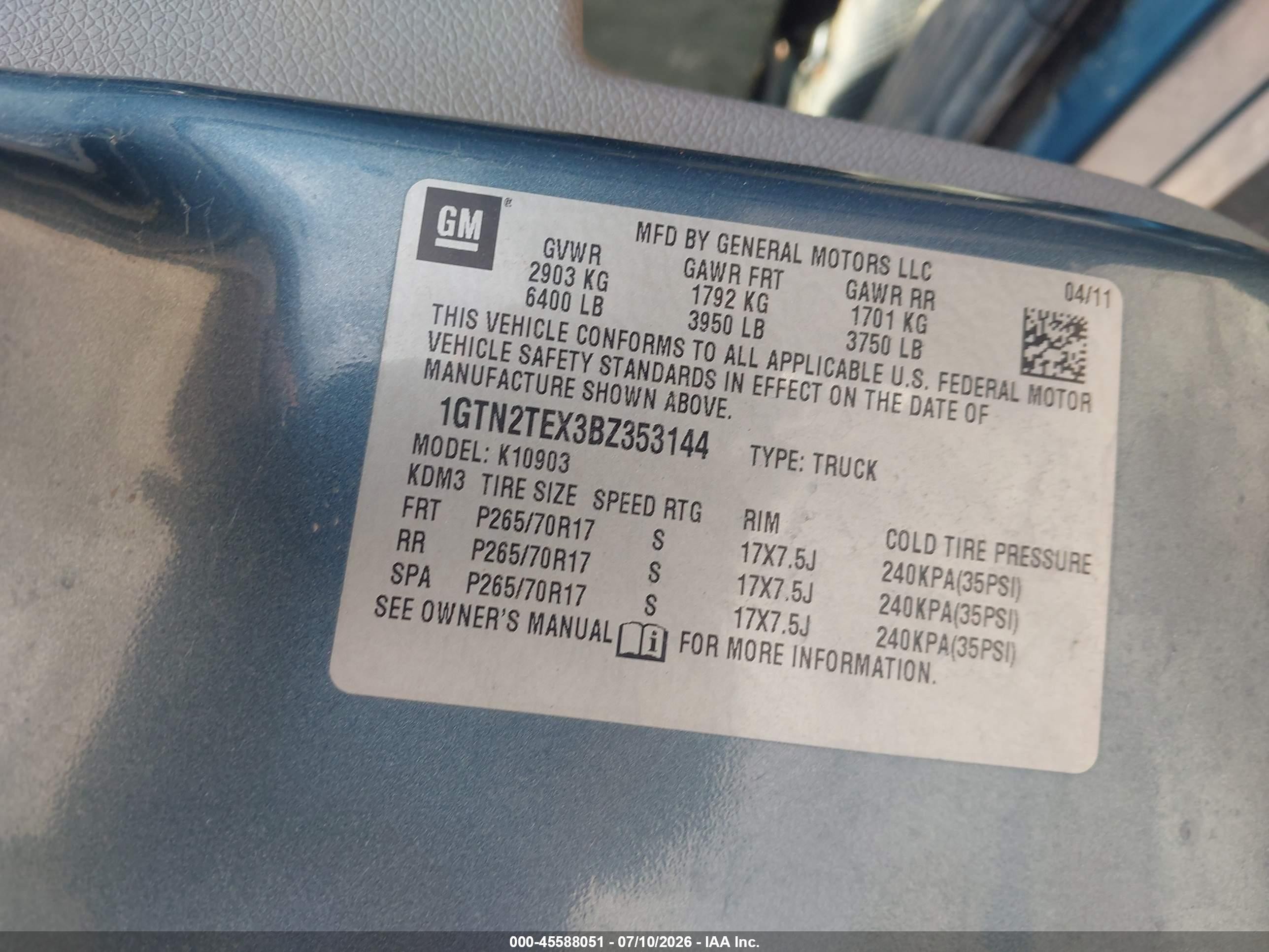 2011 Gmc Sierra 1500 Work Truck Синий vin: 1GTN2TEX3BZ353144