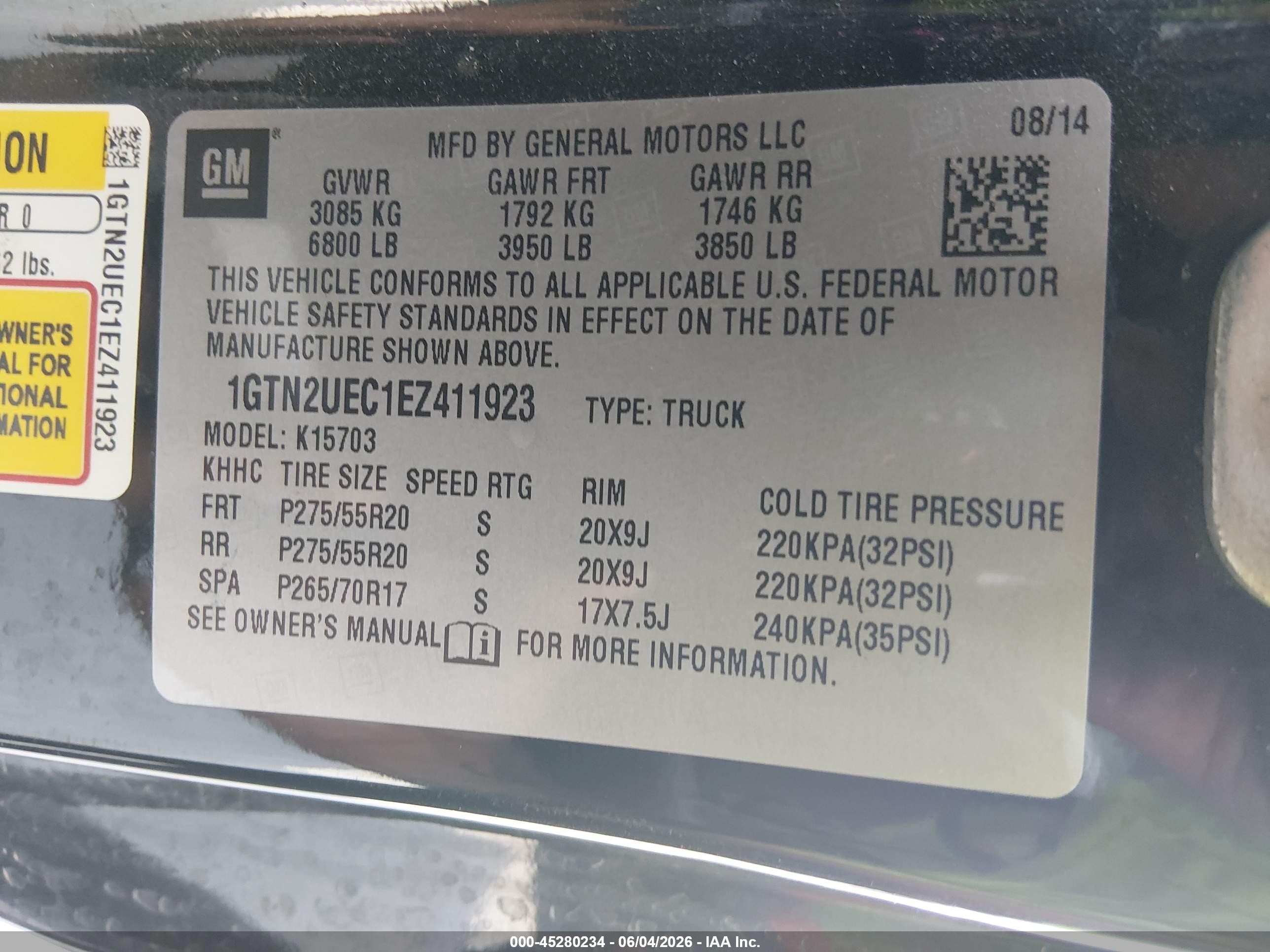 2014 Gmc Sierra 1500 Sle Black vin: 1GTN2UEC1EZ411923