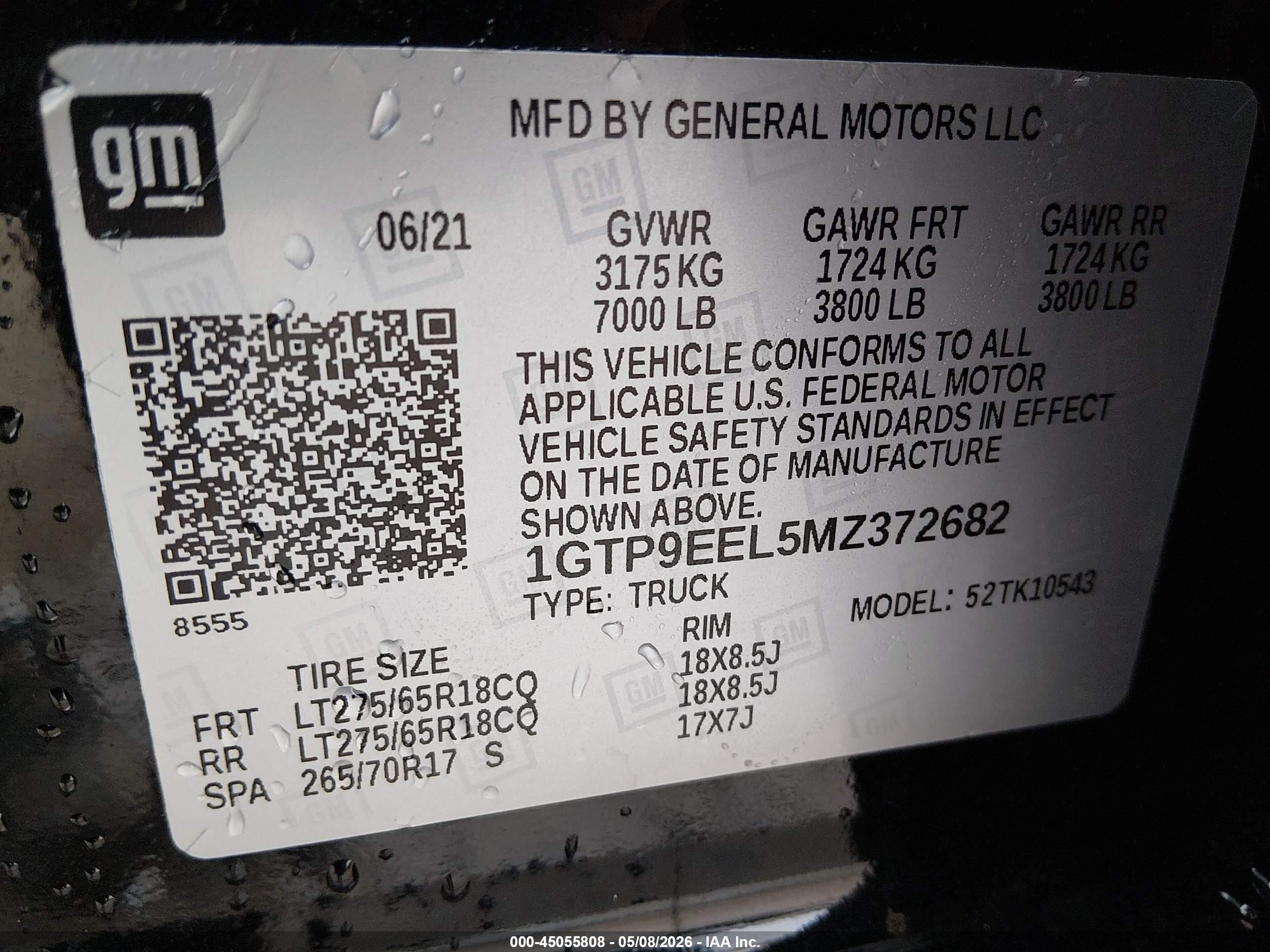 2021 Gmc Sierra 1500 4wd  Short Box At4 Черный vin: 1GTP9EEL5MZ372682
