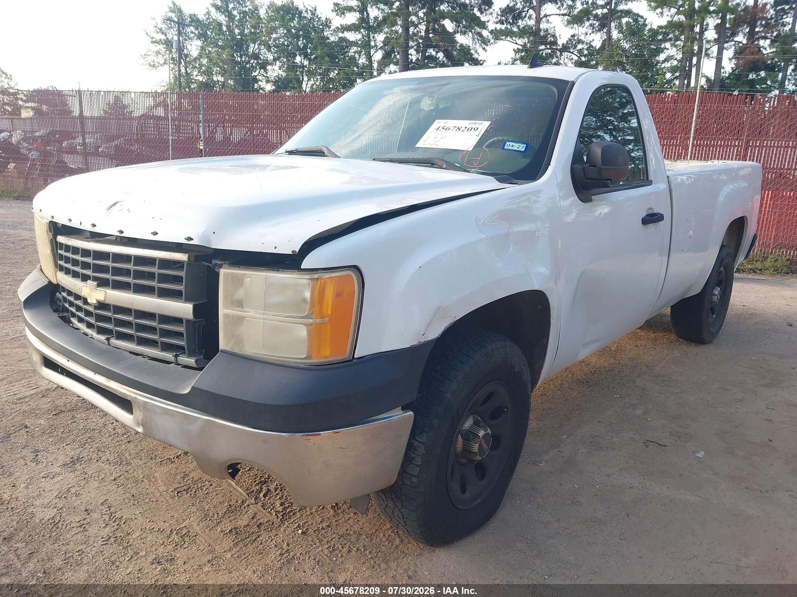 2010 Gmc Sierra 1500 Work Truck White vin: 1GTPCTEA8AZ251676