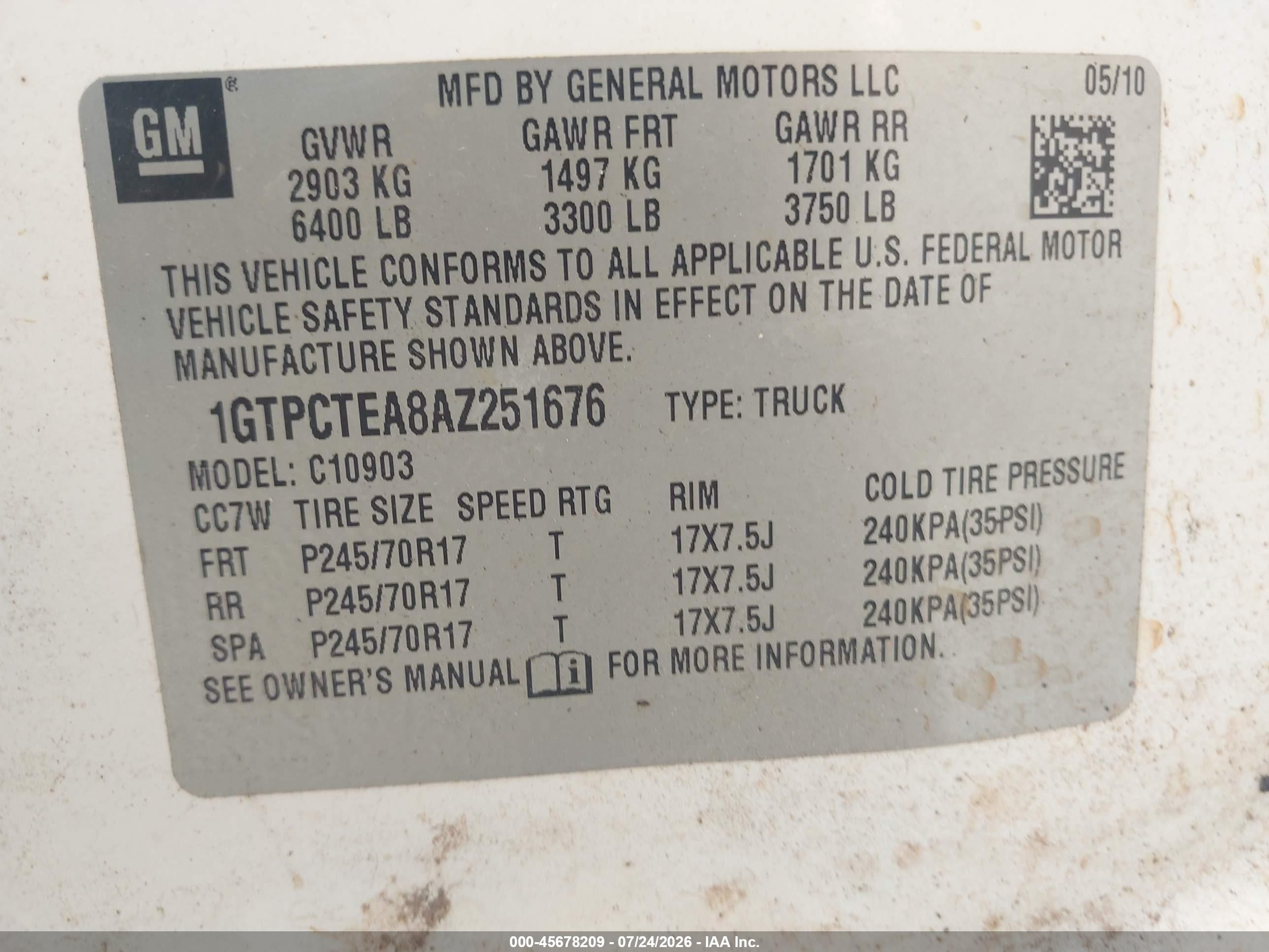2010 Gmc Sierra 1500 Work Truck White vin: 1GTPCTEA8AZ251676