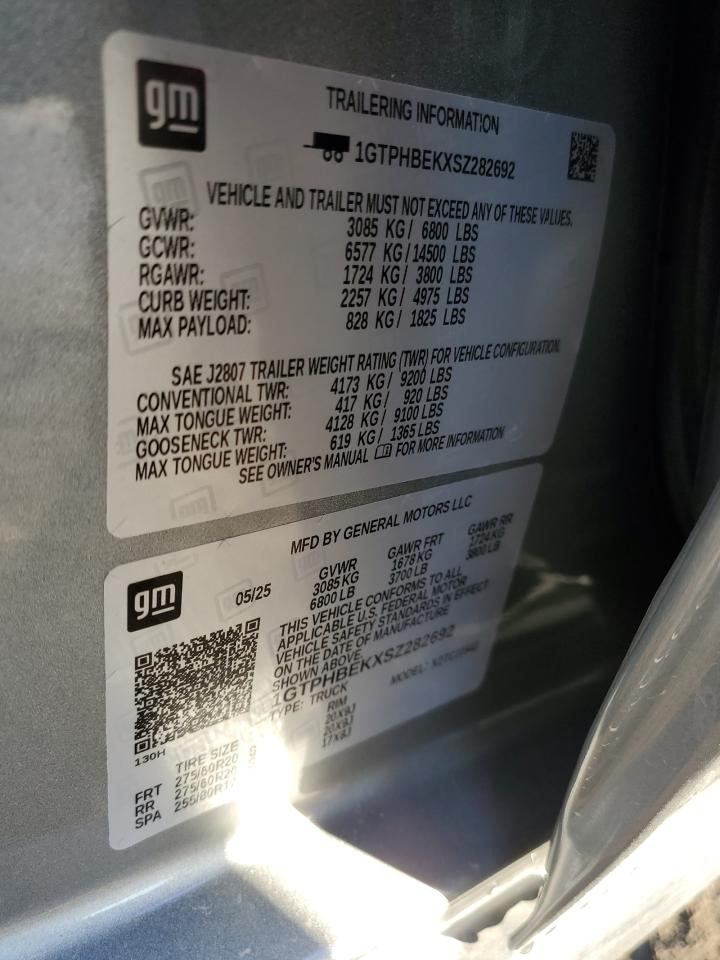 2025 Gmc Sierra C1500 Sle Gray vin: 1GTPHBEKXSZ282692