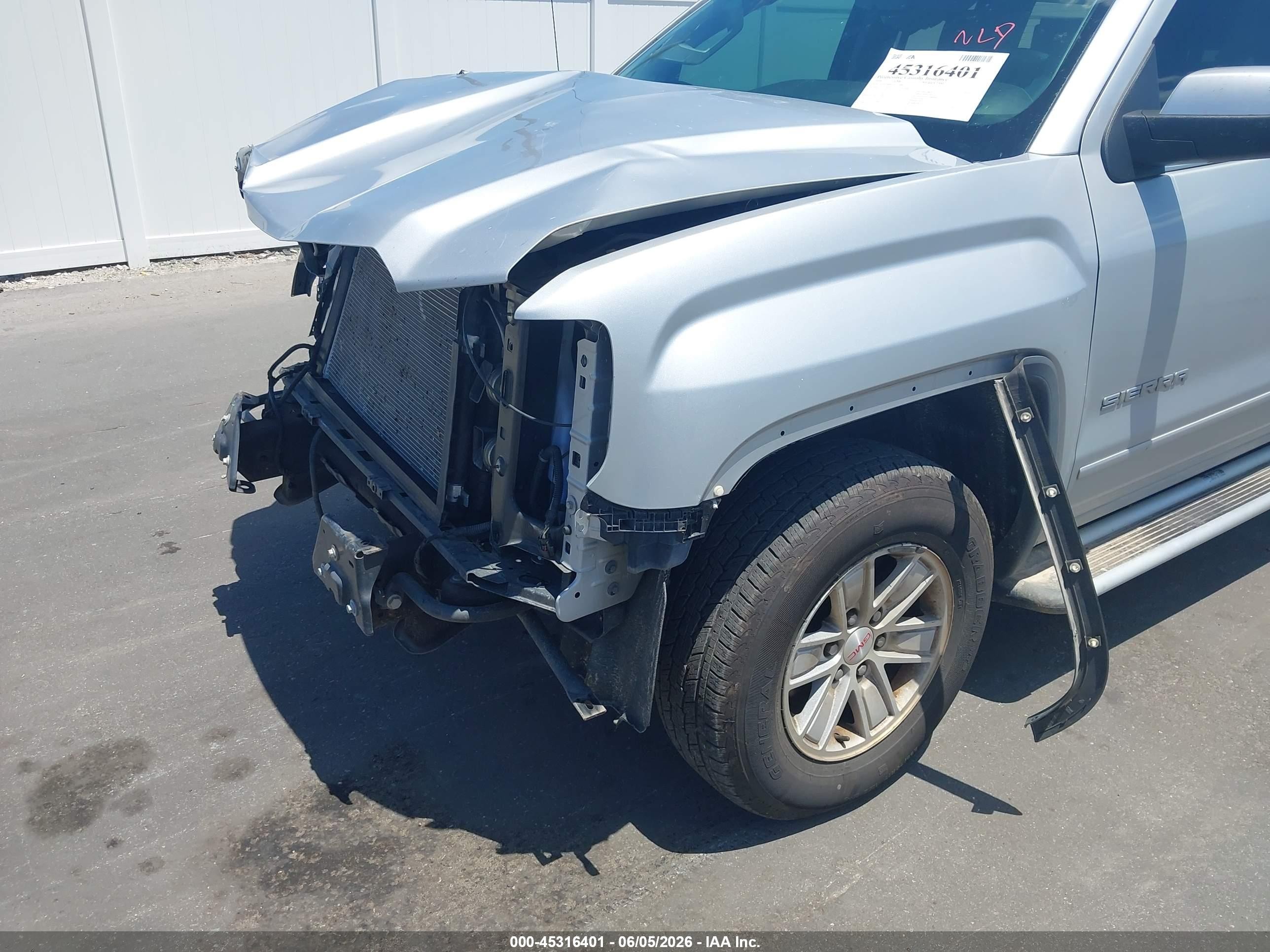 2016 Gmc Sierra 1500 Sle Серебряный vin: 1GTR1MEC1GZ159663
