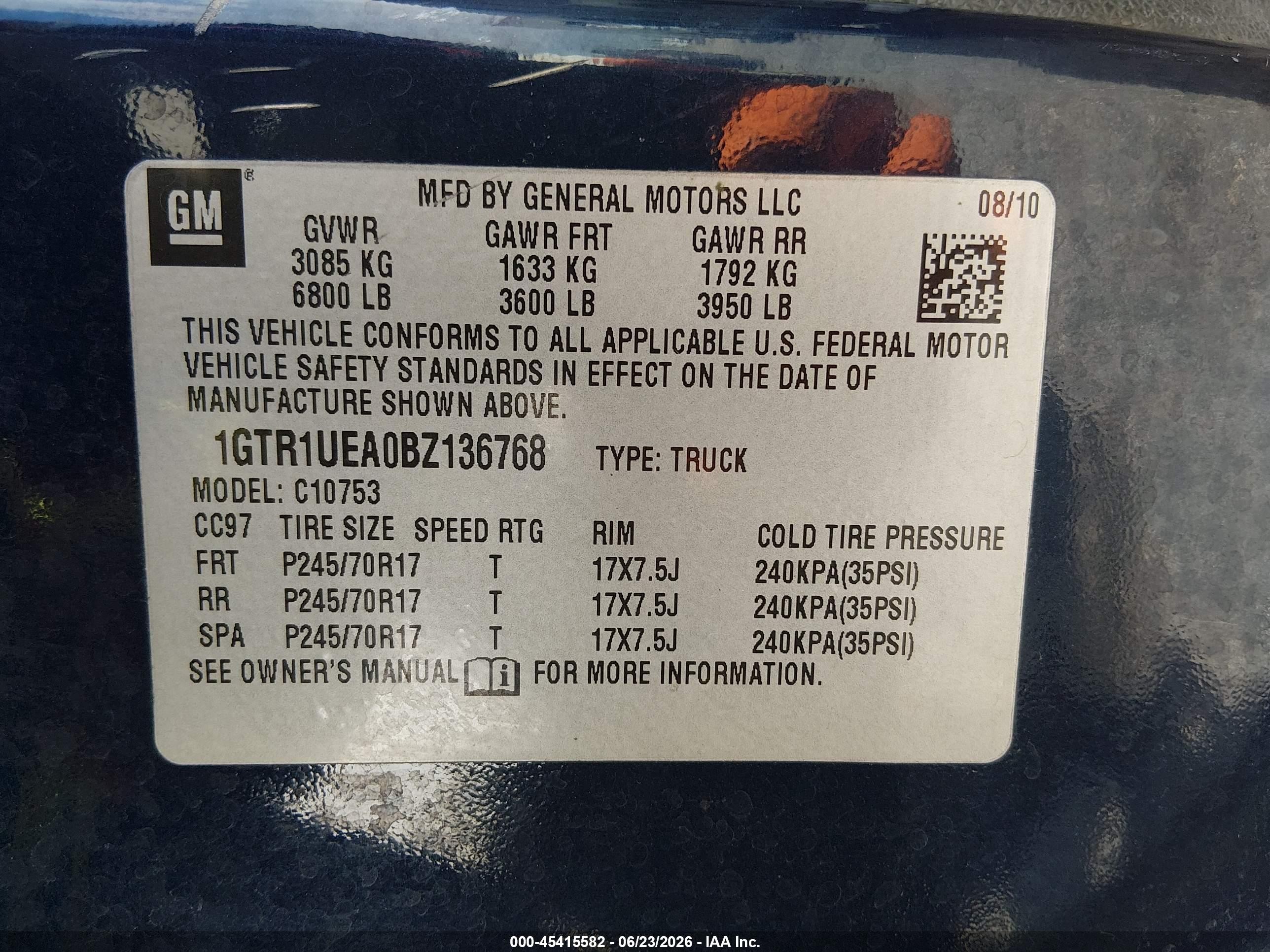 2011 Gmc Sierra 1500 Sl Blue vin: 1GTR1UEA0BZ136768