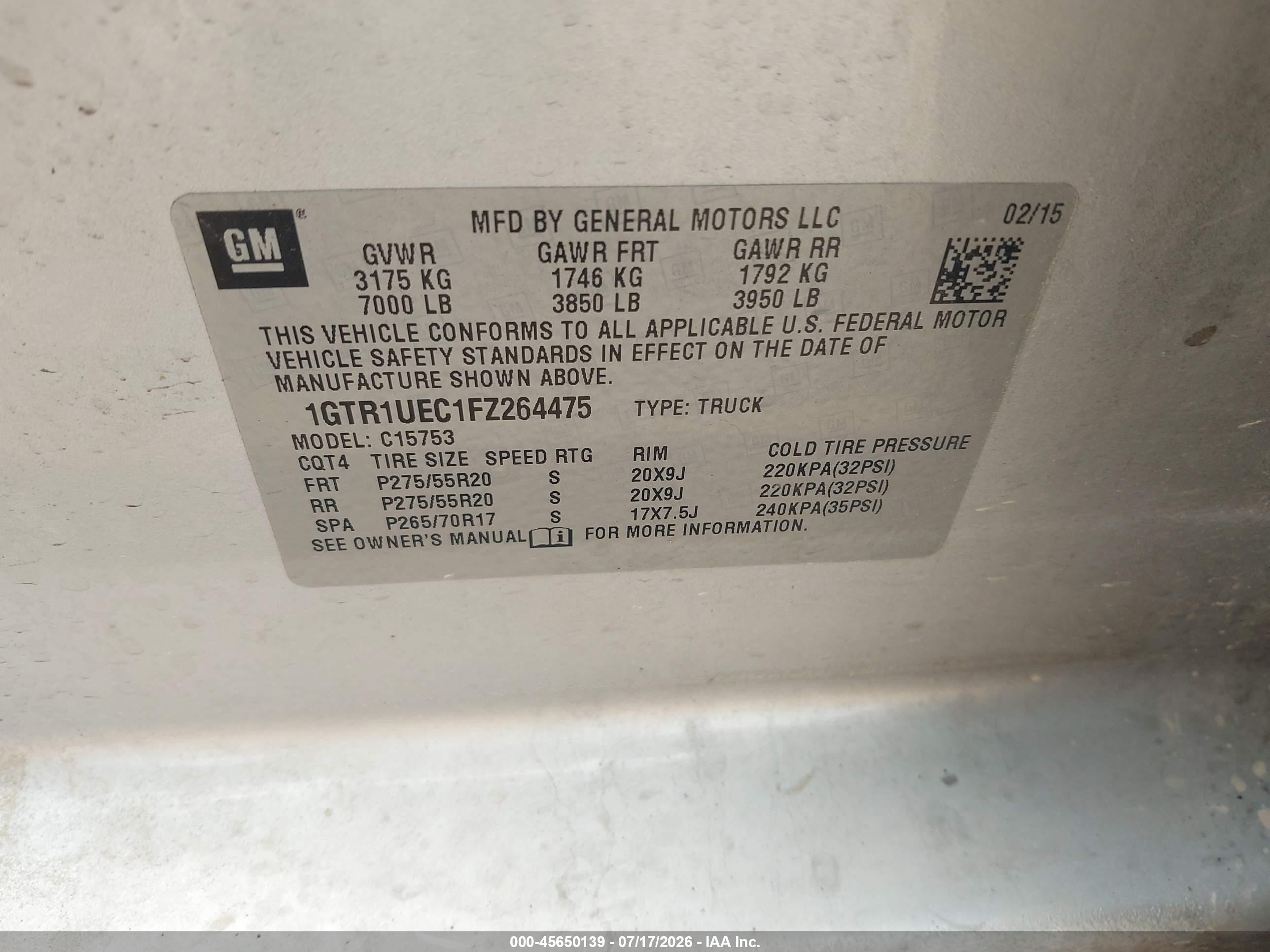2015 Gmc Sierra 1500 Sle Silver vin: 1GTR1UEC1FZ264475