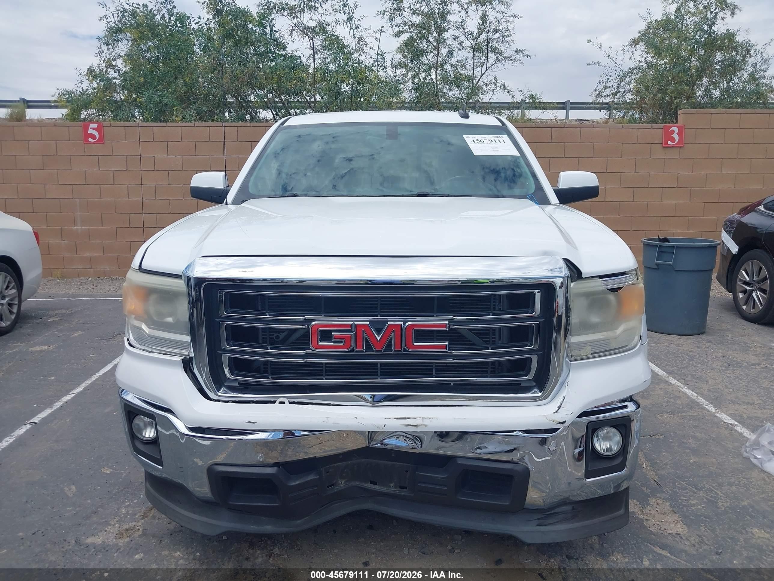 2015 Gmc Sierra 1500 Sle White vin: 1GTR1UEC2FZ163123