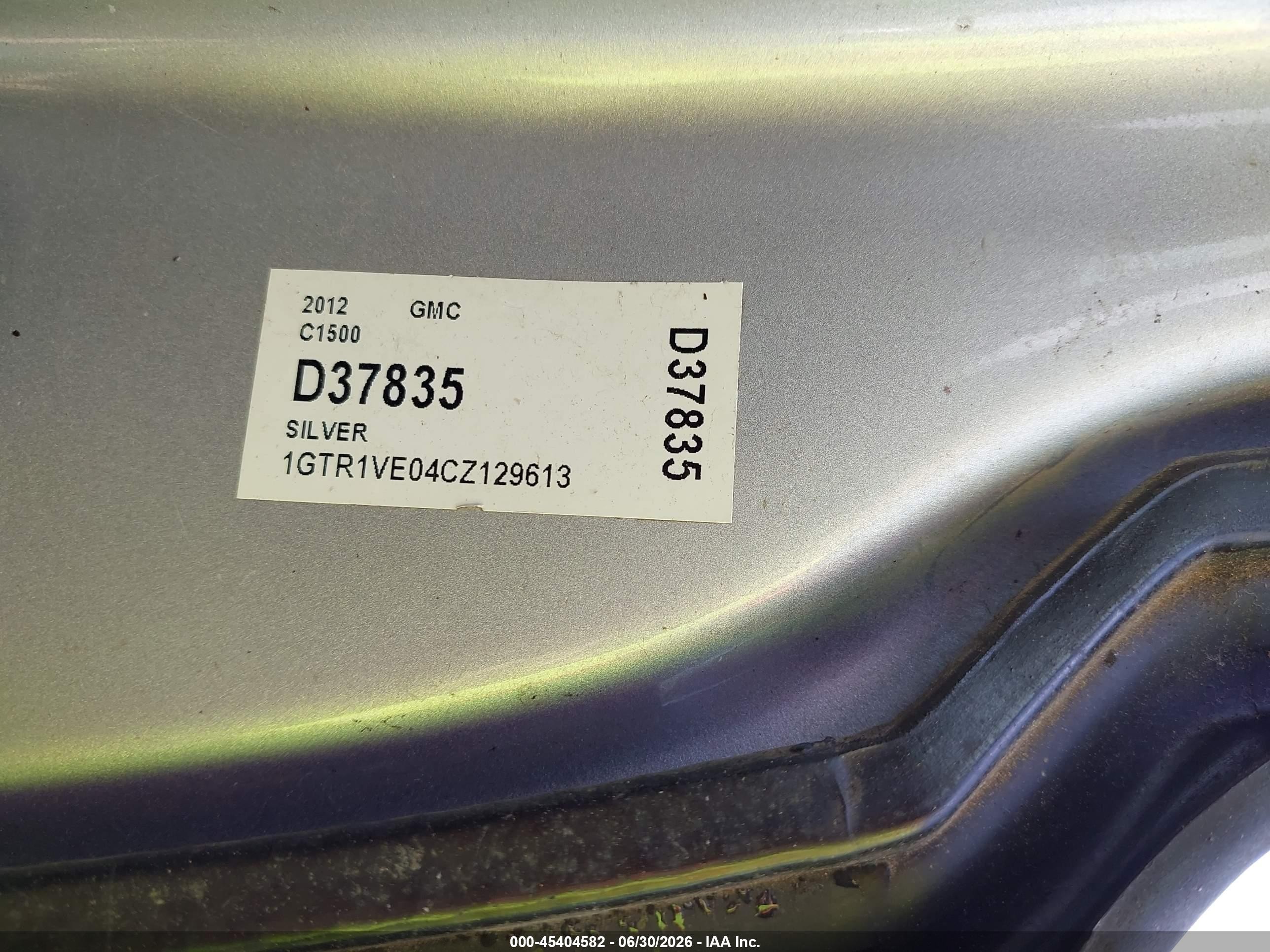 2012 Gmc Sierra 1500 Sle Silver vin: 1GTR1VE04CZ129613