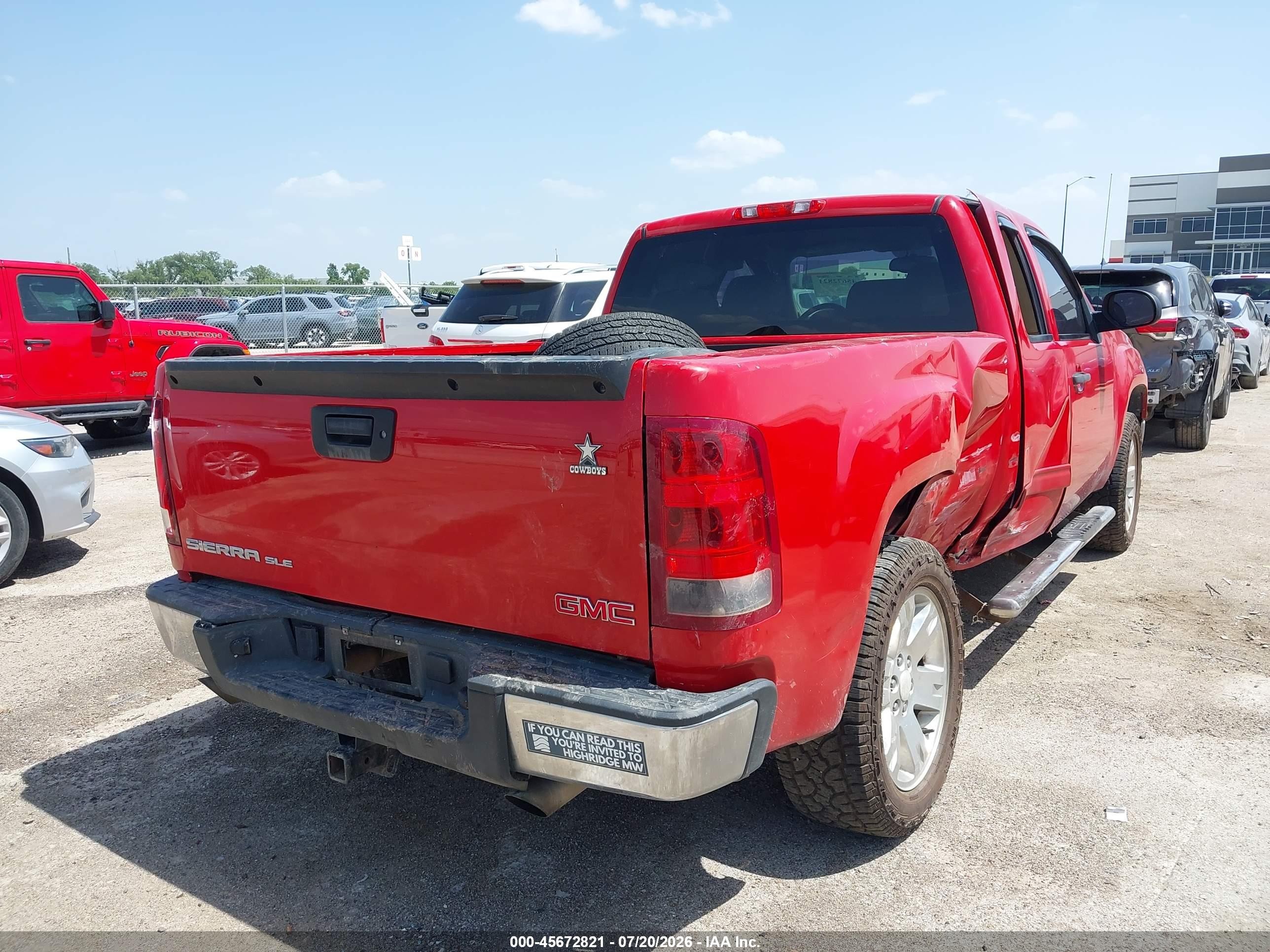 2011 Gmc Sierra 1500 Sle Red vin: 1GTR1VE09BZ460752