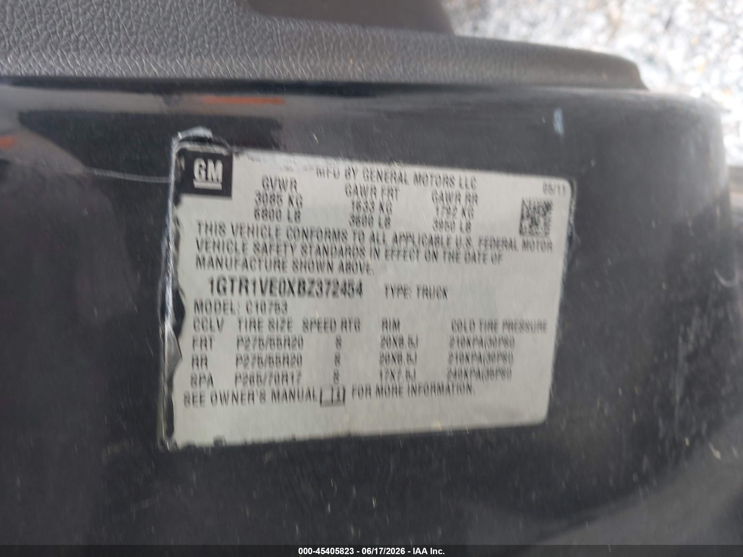 2011 Gmc Sierra 1500 Sle Черный vin: 1GTR1VE0XBZ372454
