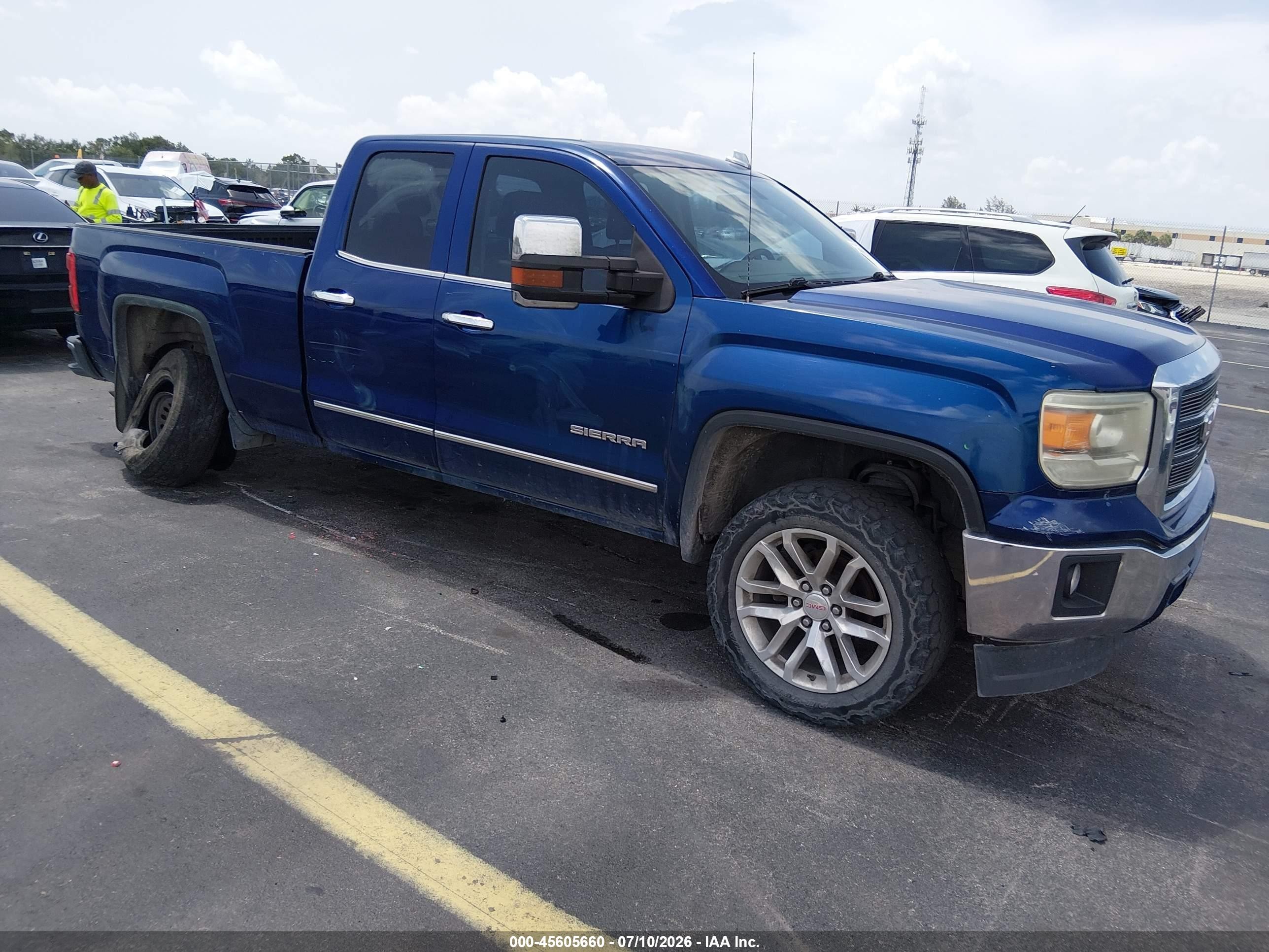 2014 Gmc Sierra 1500 Slt Blue vin: 1GTR1VEC2EZ174062