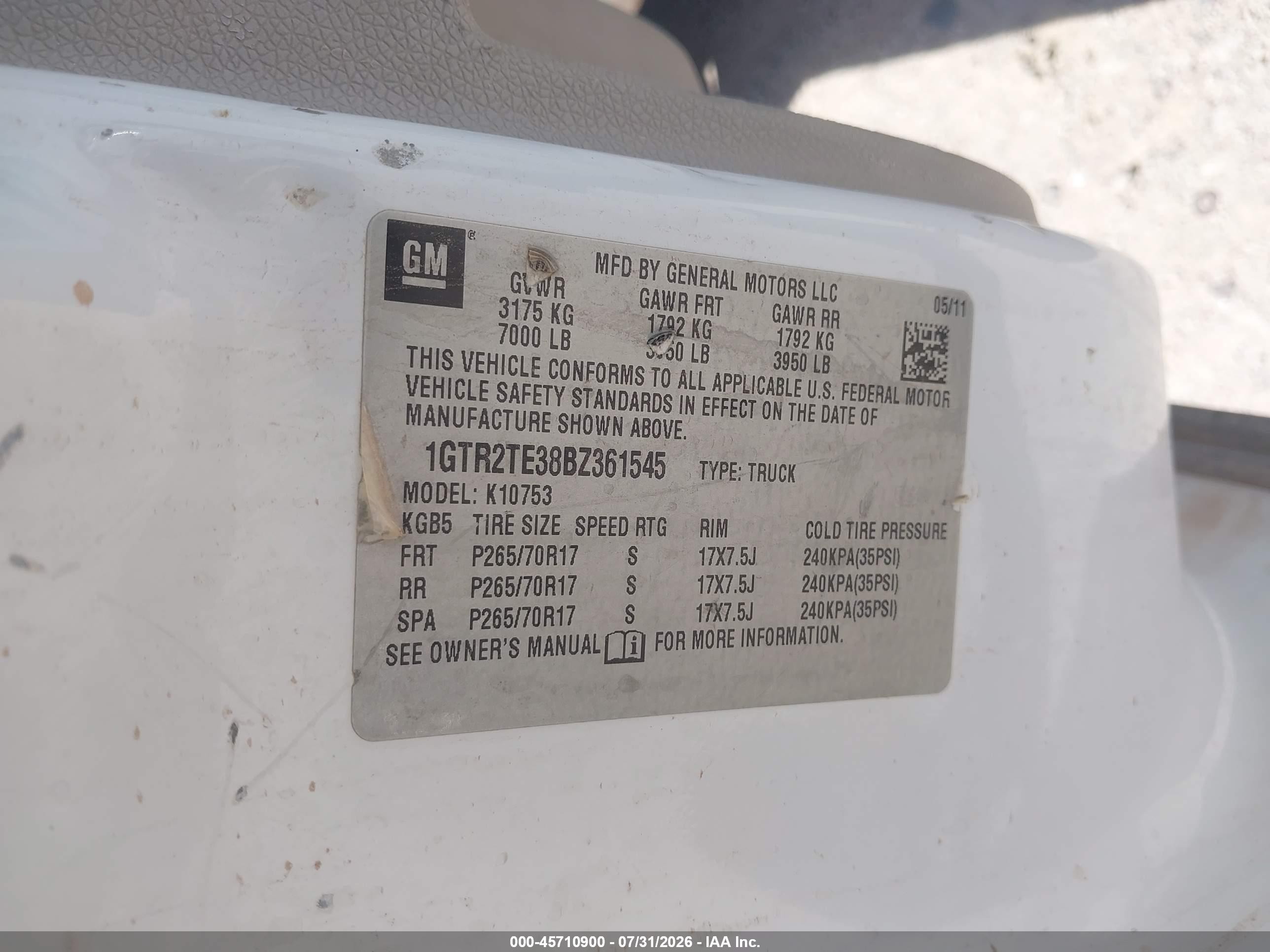 2011 Gmc Sierra 1500 Work Truck White vin: 1GTR2TE38BZ361545