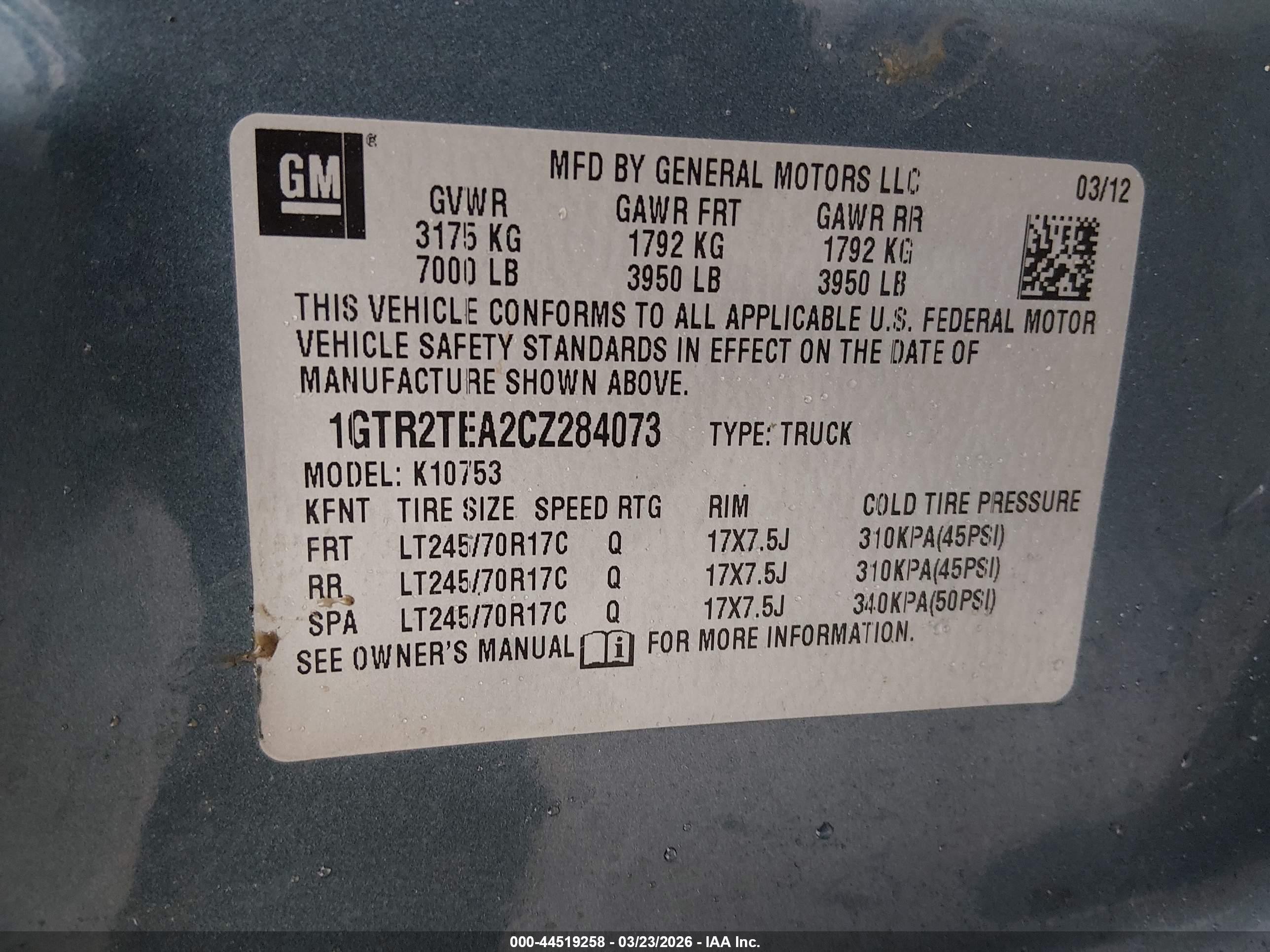 2012 Gmc Sierra 1500 Work Truck Blue vin: 1GTR2TEA2CZ284073