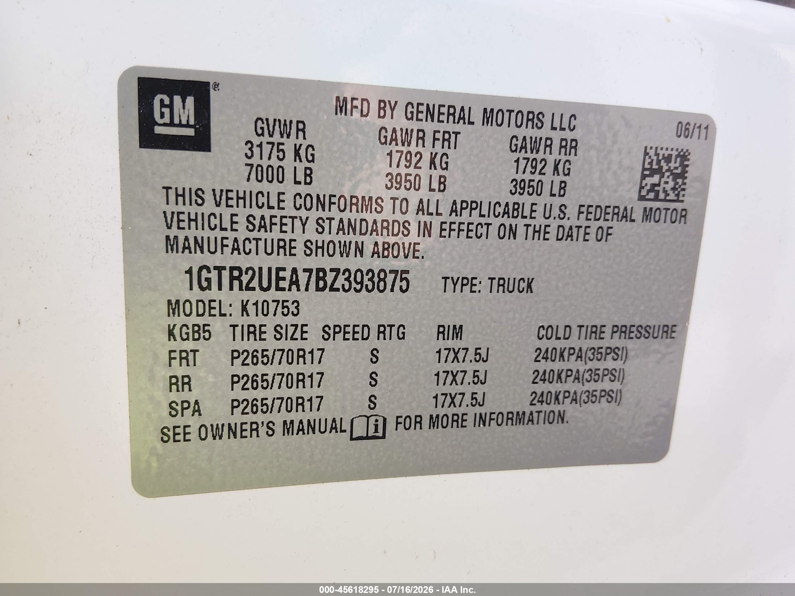 2011 Gmc Sierra 1500 Sl White vin: 1GTR2UEA7BZ393875