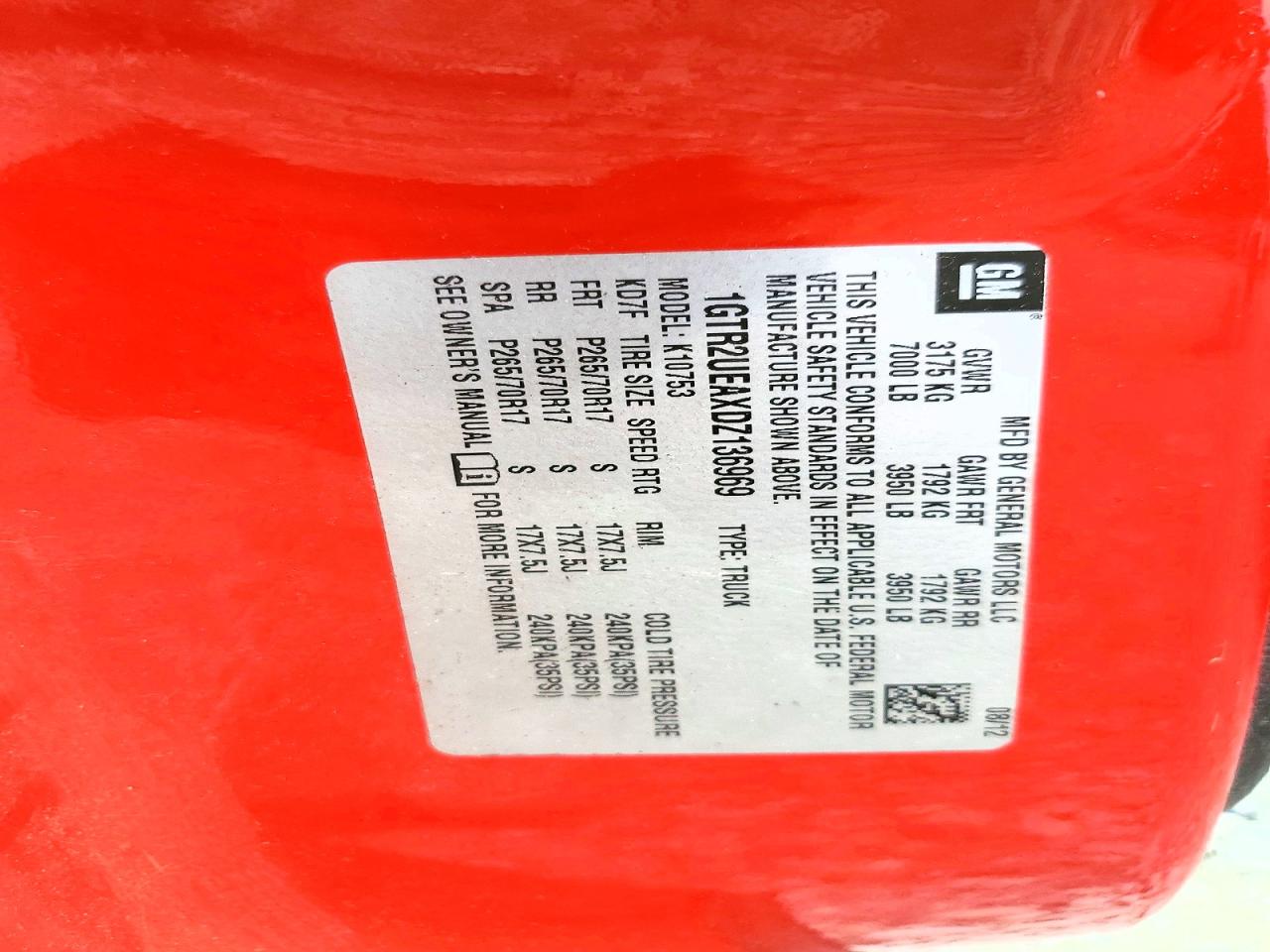 2013 Gmc Sierra K1500 Sl Red vin: 1GTR2UEAXDZ136969