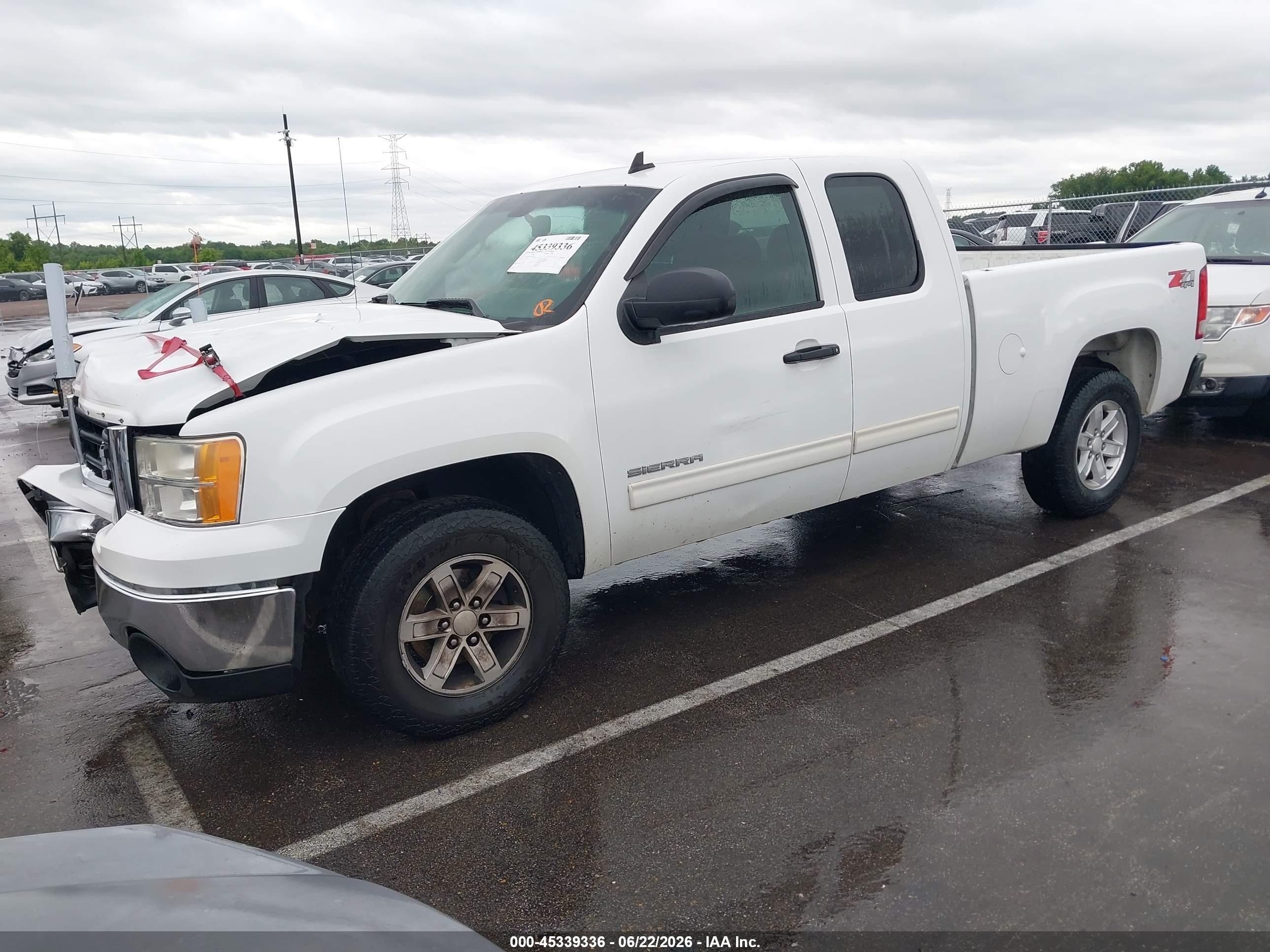 2011 Gmc Sierra 1500 Sle White vin: 1GTR2VE30BZ453308