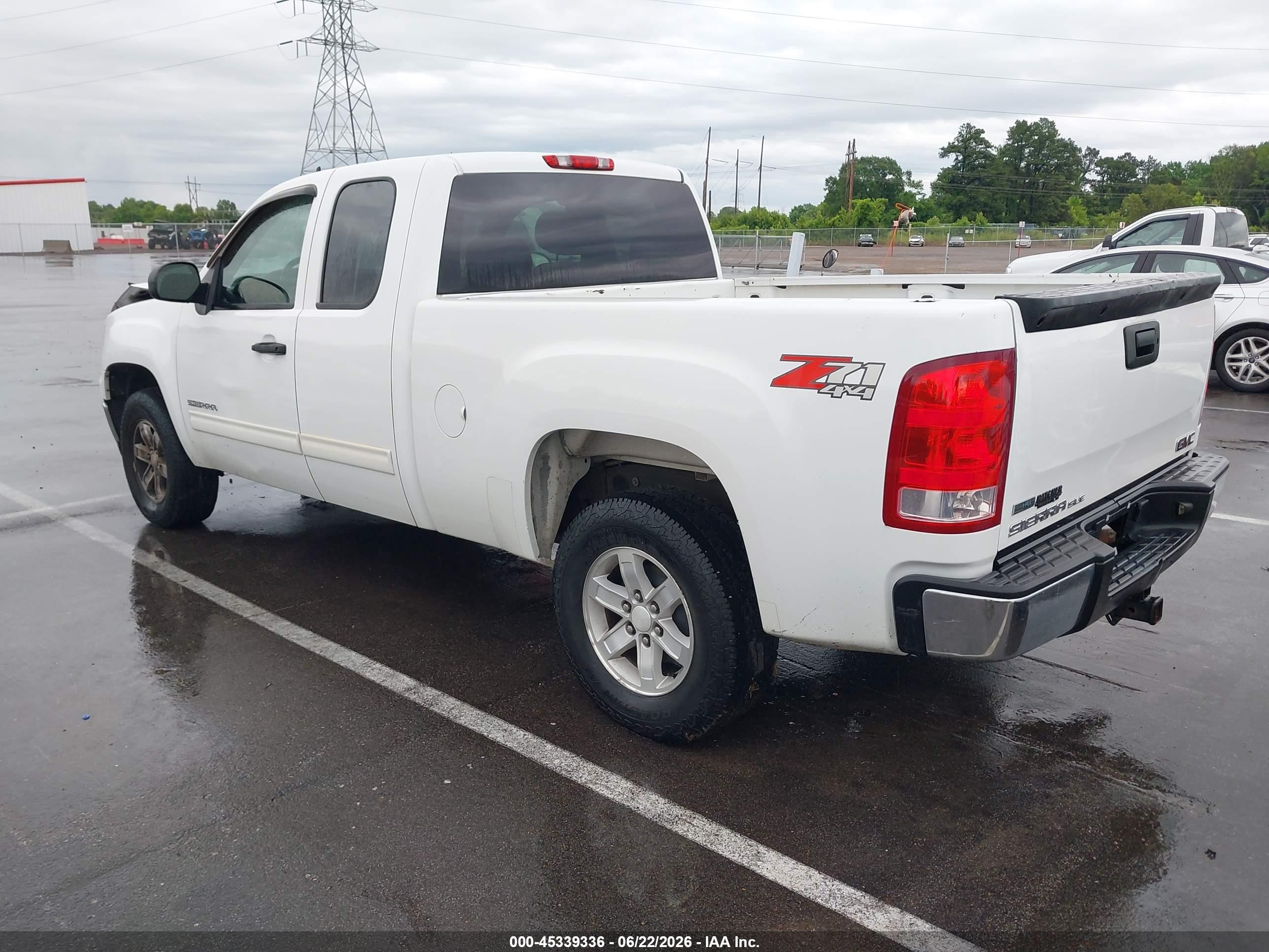 2011 Gmc Sierra 1500 Sle White vin: 1GTR2VE30BZ453308